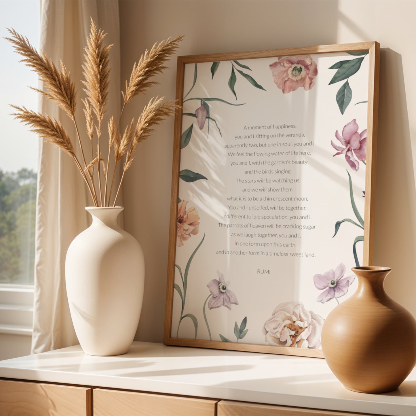 A Moment Of Happiness by Rumi Print