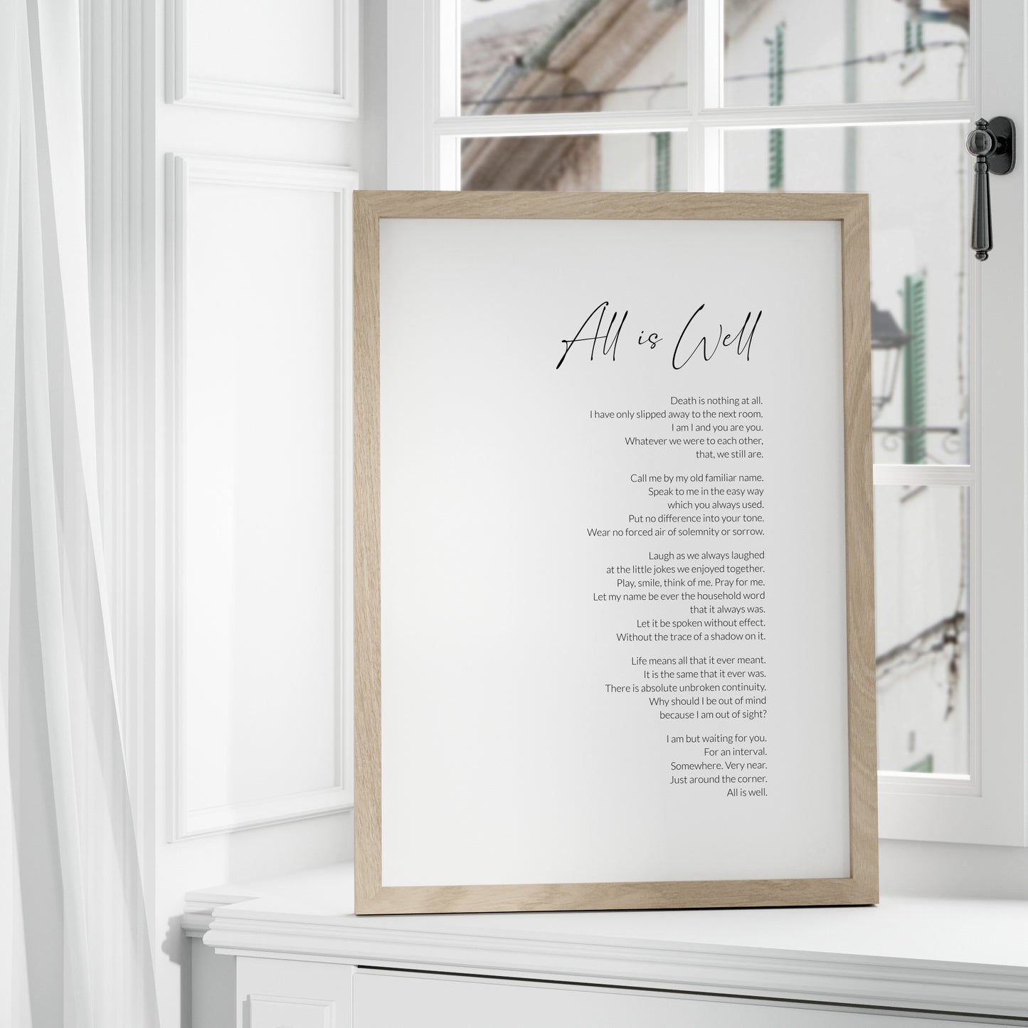 All Is Well Print | Henry Scott Holland Poem