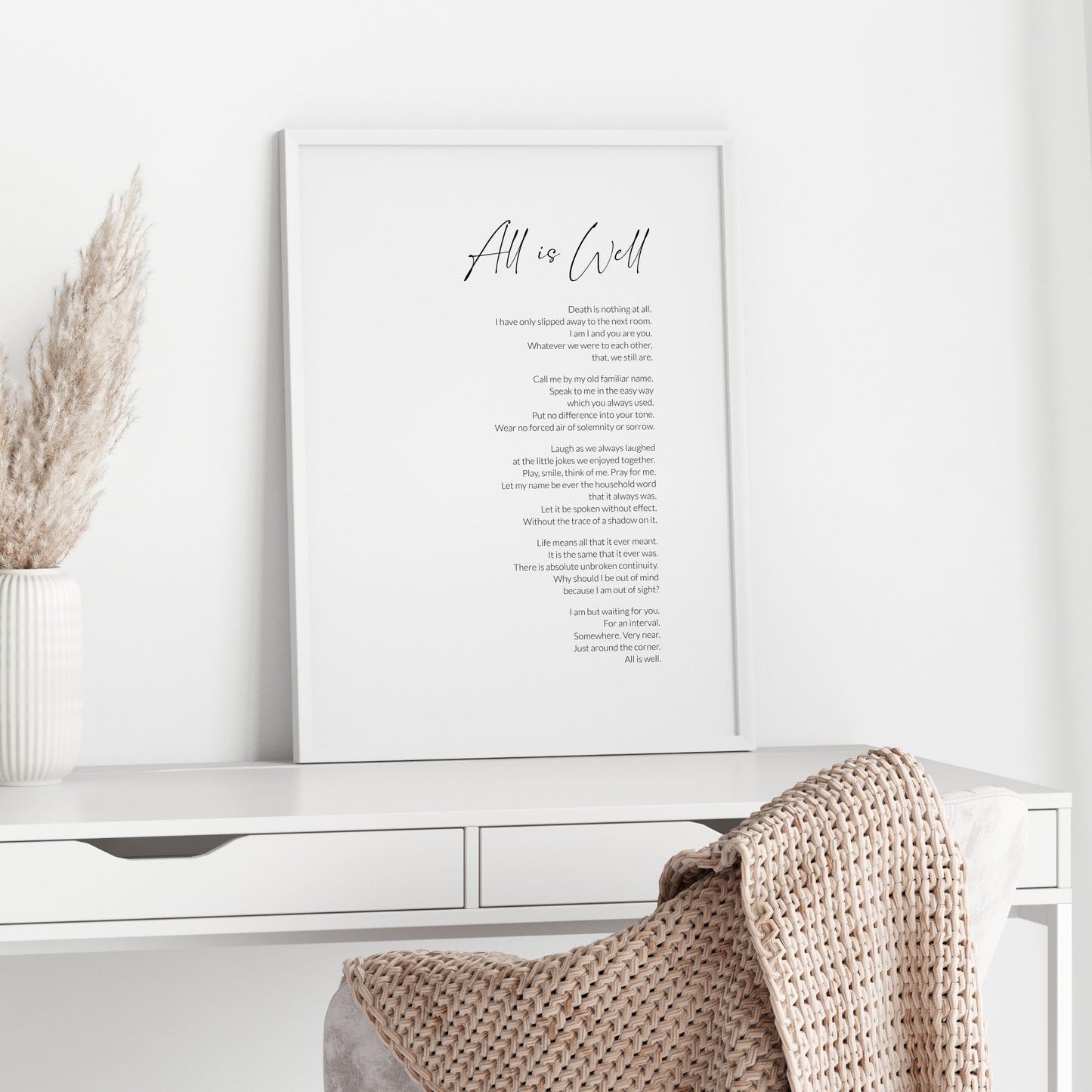 All Is Well Print | Henry Scott Holland Poem