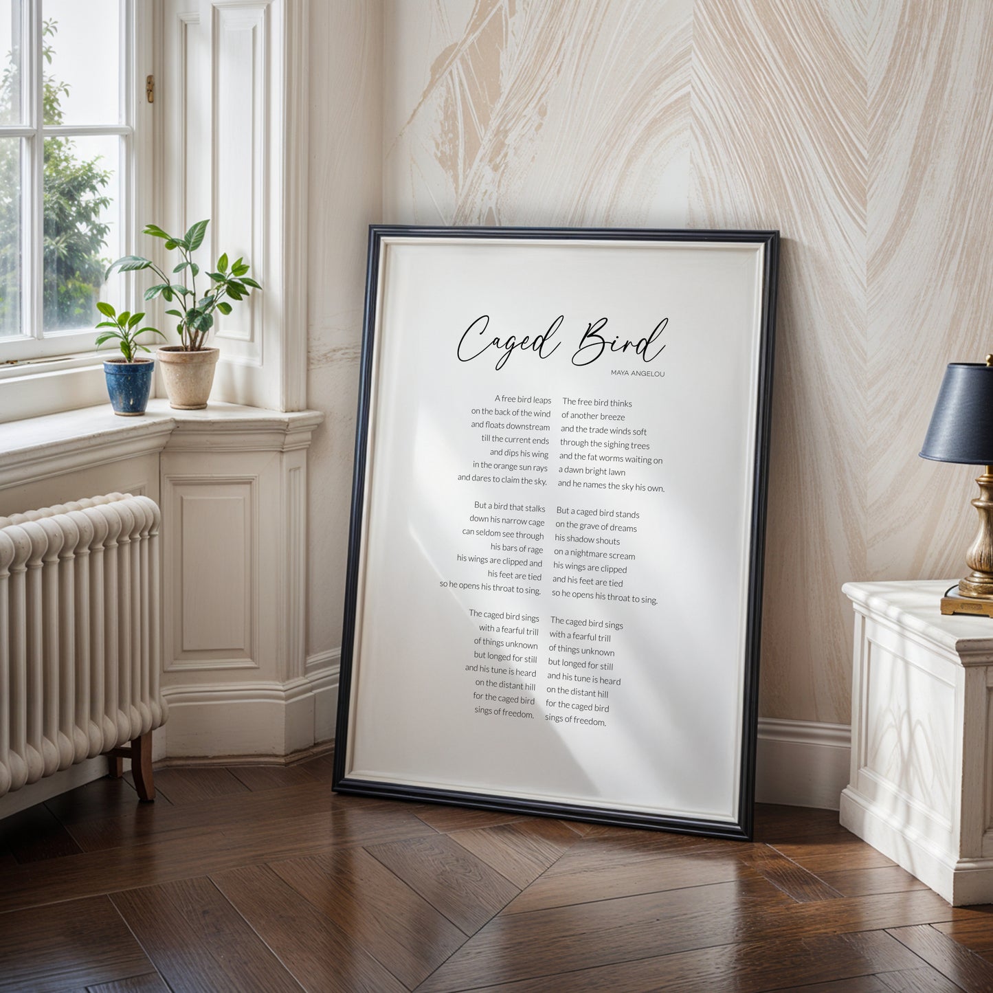 Caged Bird by Maya Angelou Print