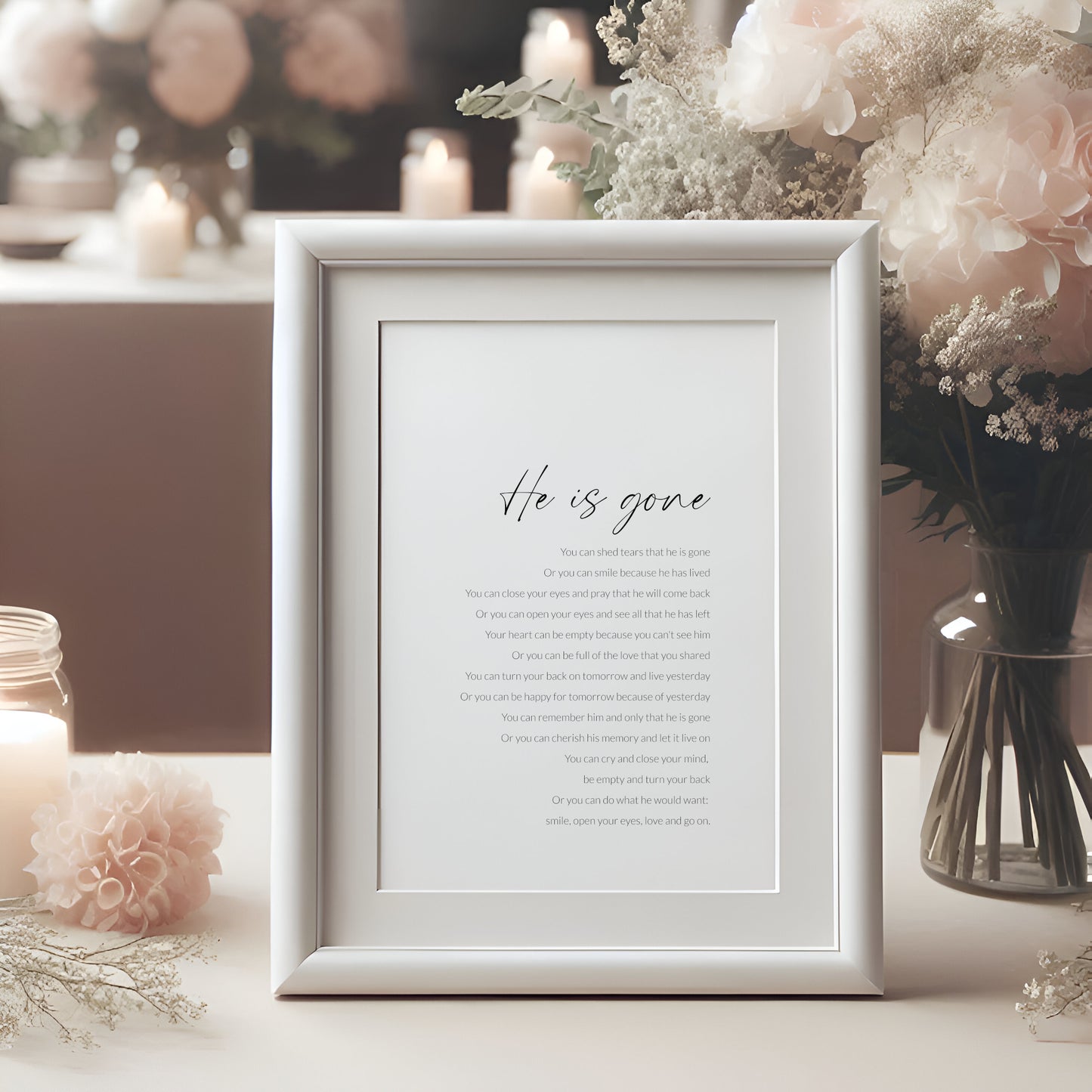 He Is Gone Print | David Harkins Poem