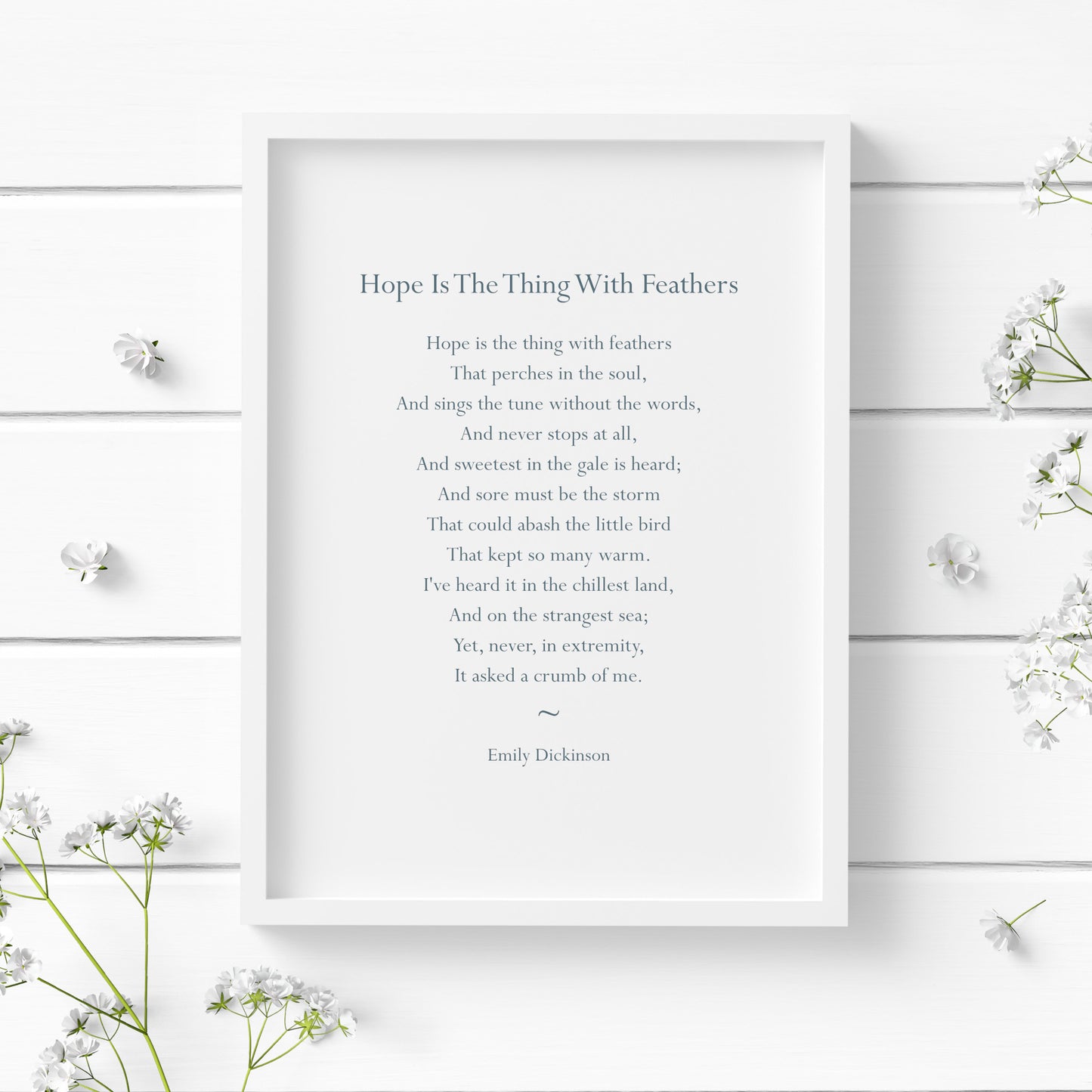 Hope Is The Thing With Feathers by Emily Dickinson Print