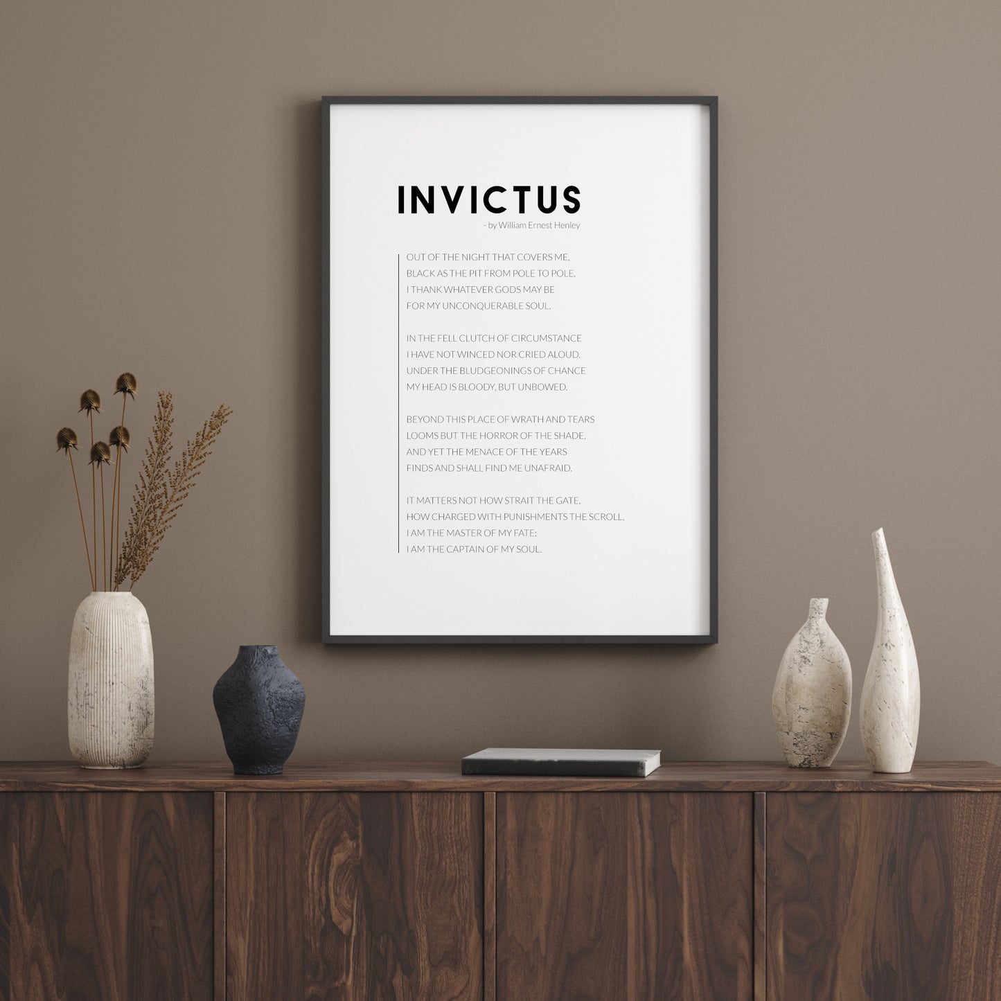 Invictus by William Ernest Henley Print