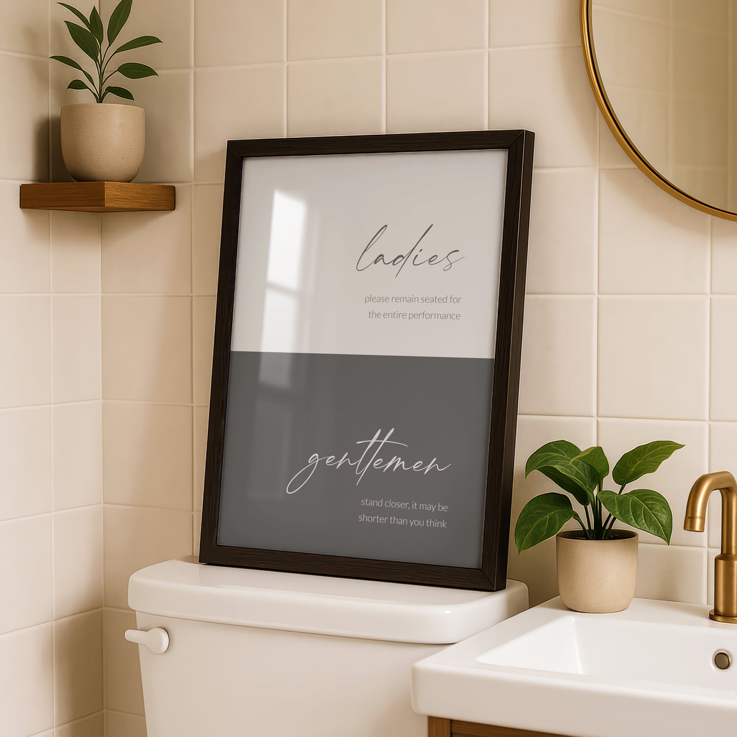 Ladies & Gentlemen Bathroom Etiquette Print