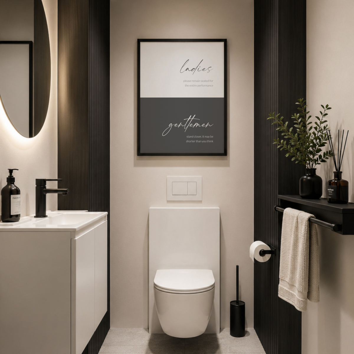 Ladies & Gentlemen Bathroom Etiquette Print