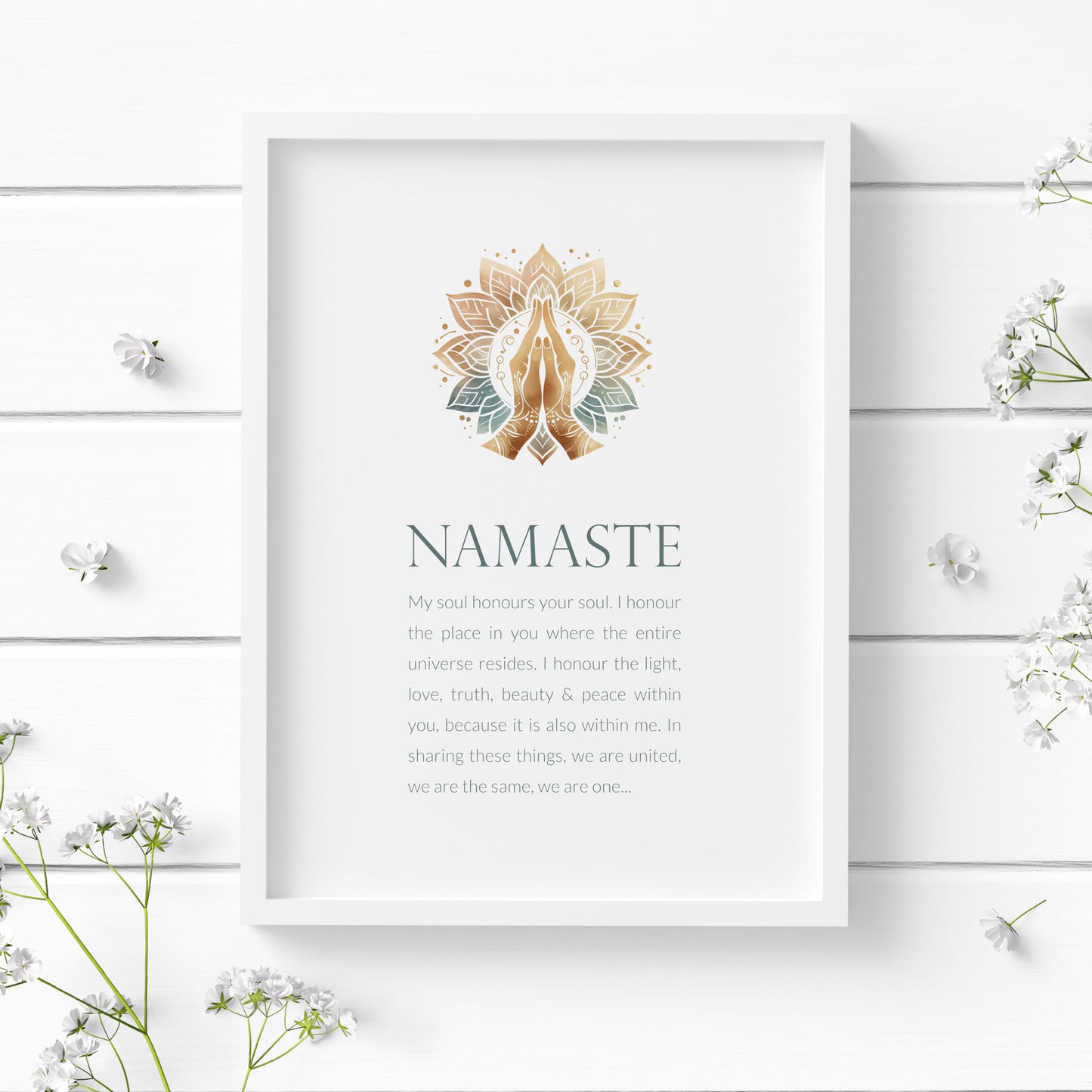 Namaste With Prayer Hands Illustration Print