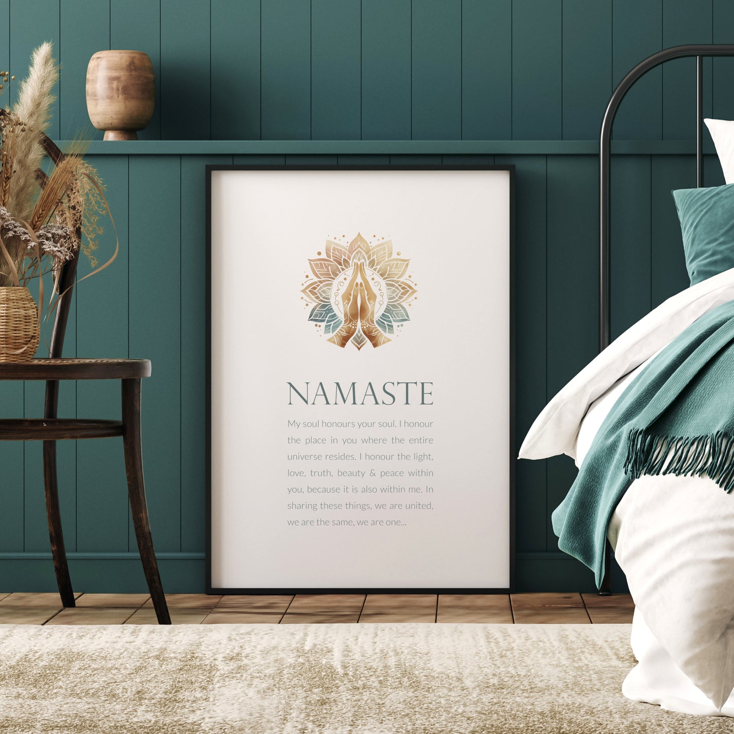 Namaste With Prayer Hands Illustration Print