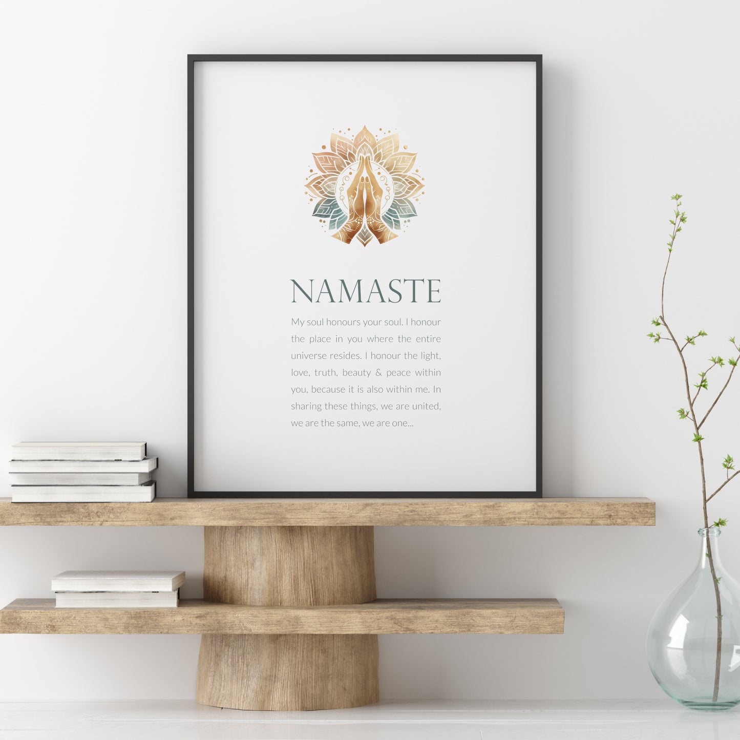 Namaste With Prayer Hands Illustration Print