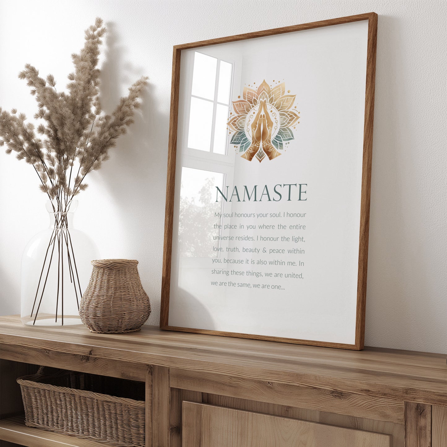 Namaste With Prayer Hands Illustration Print