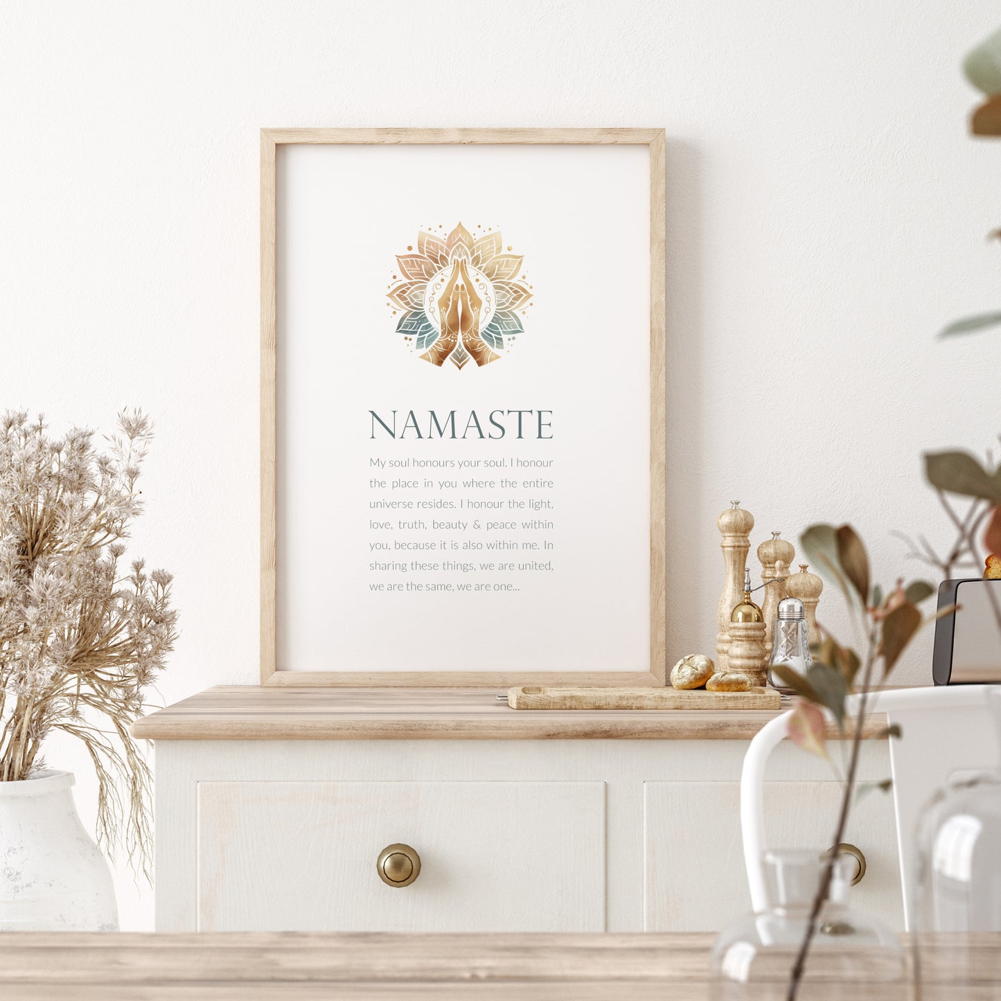 Namaste With Prayer Hands Illustration Print