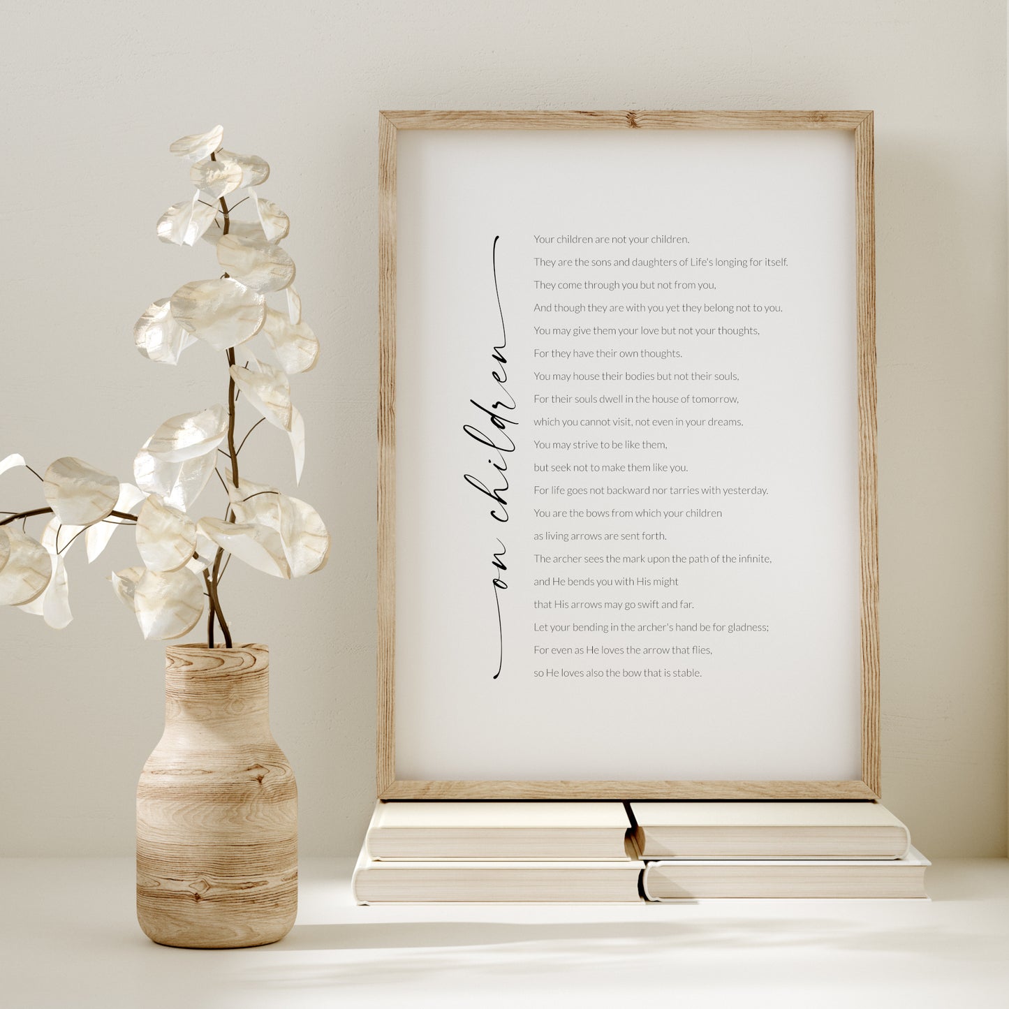 On Children by Khalil Gibran Print