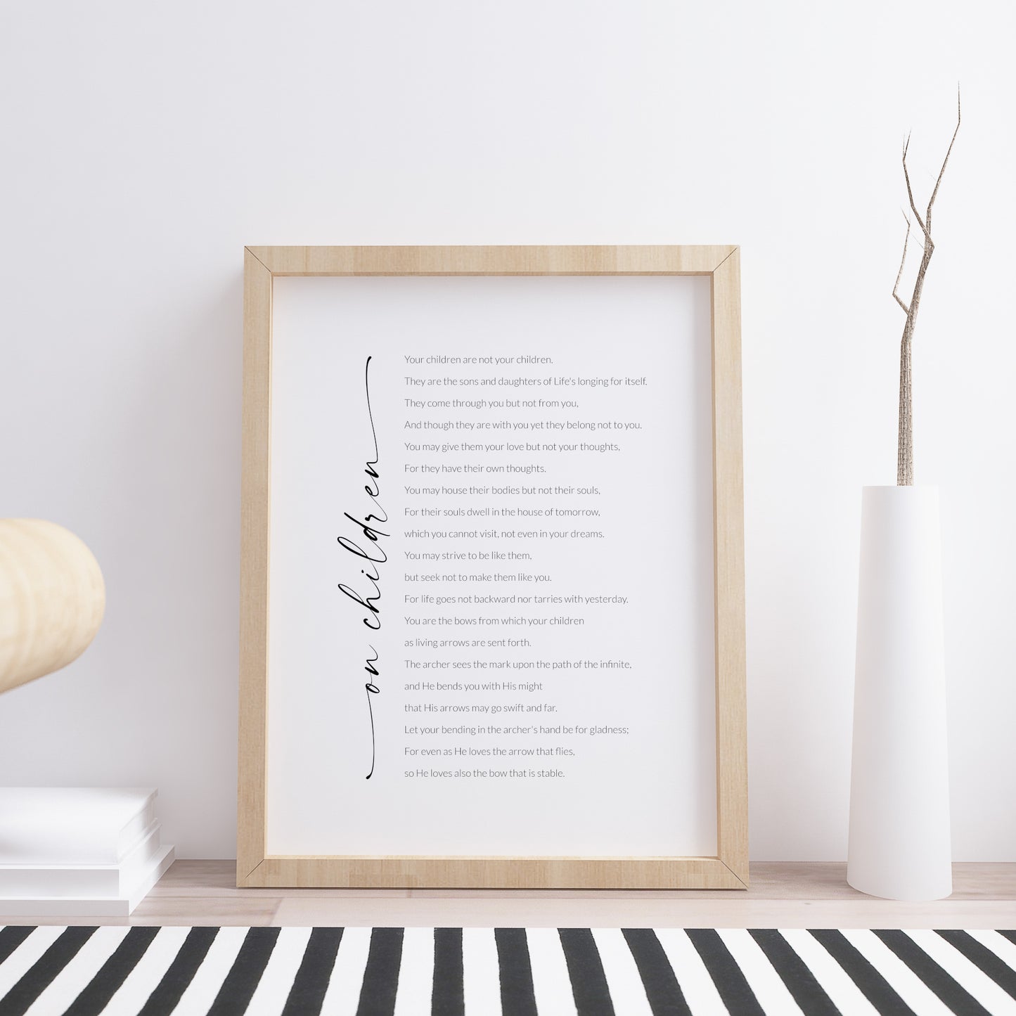 On Children by Khalil Gibran Print