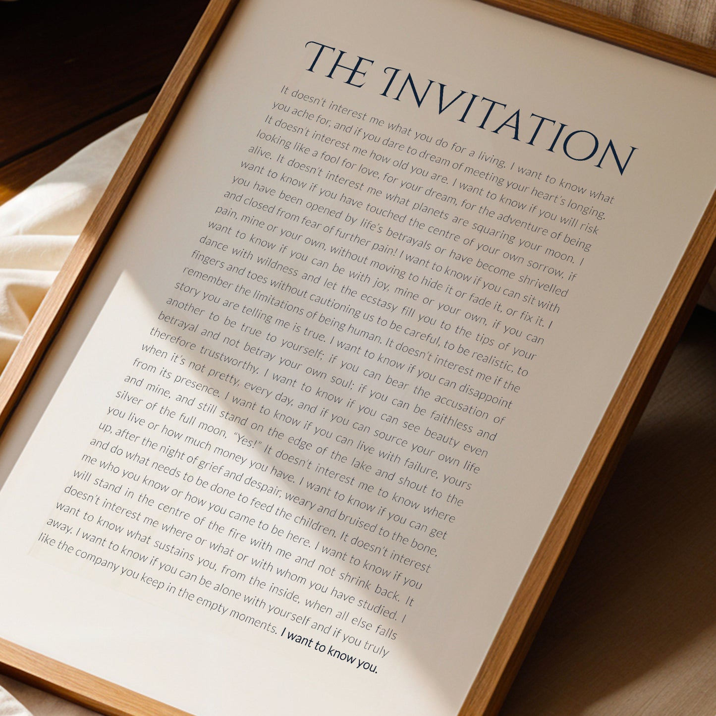 The Invitation by Oriah Mountain Dreamer Print