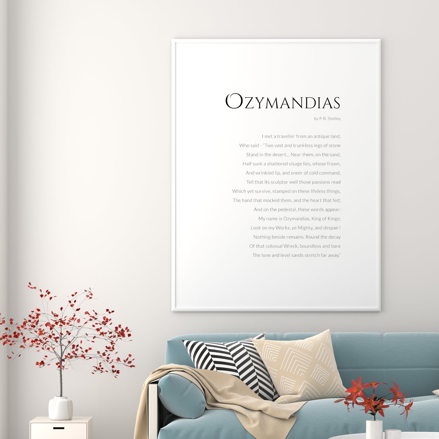 Ozymandias by P. B. Shelley Print