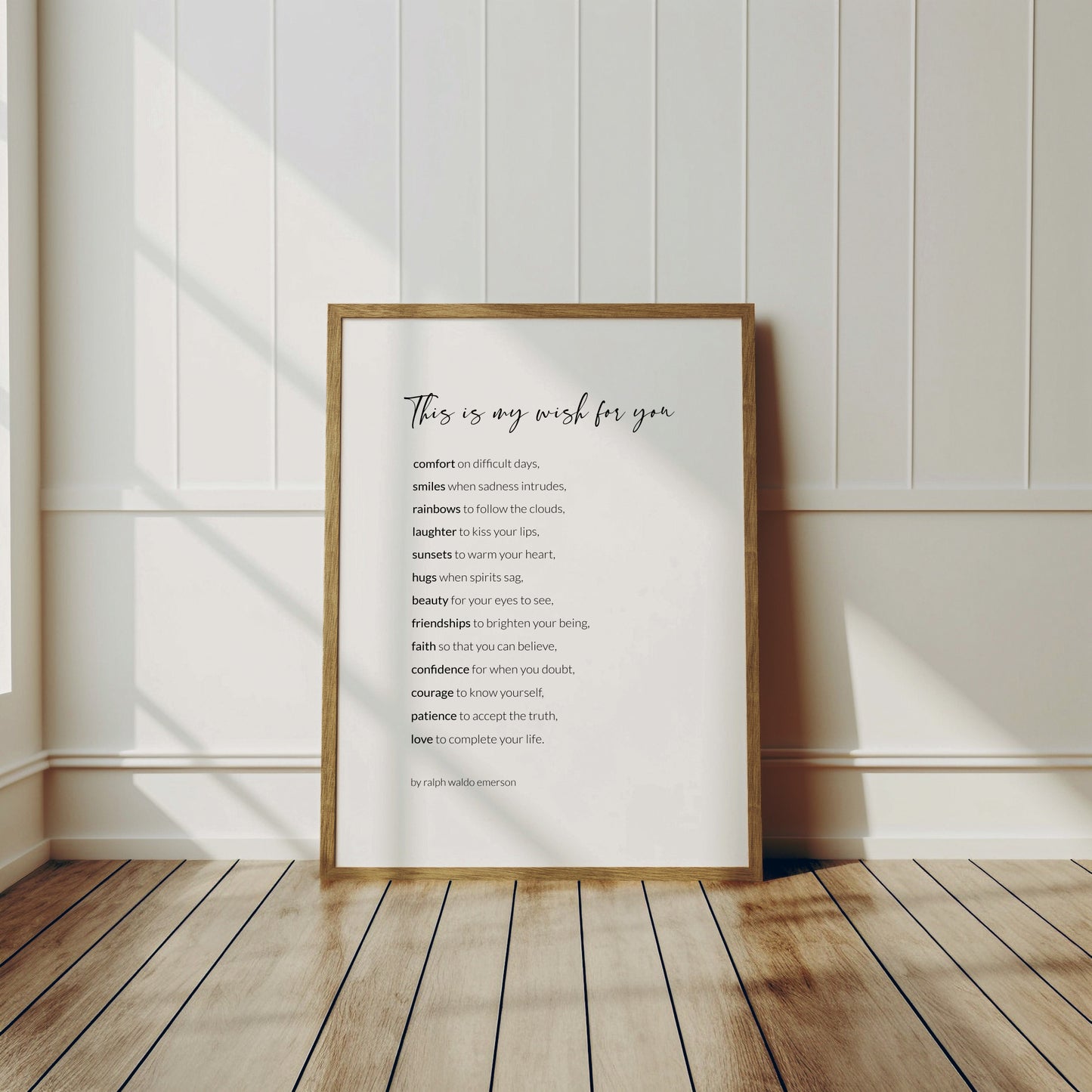 This Is My Wish For You by Ralph Waldo Emerson Print