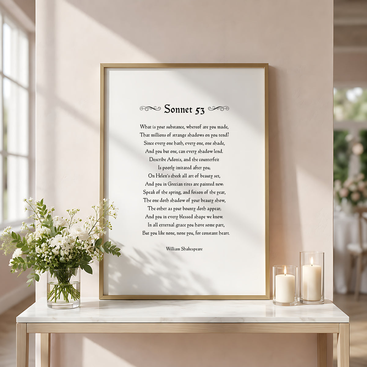 Constant Heart Print (Shakespeare's Sonnet 53)