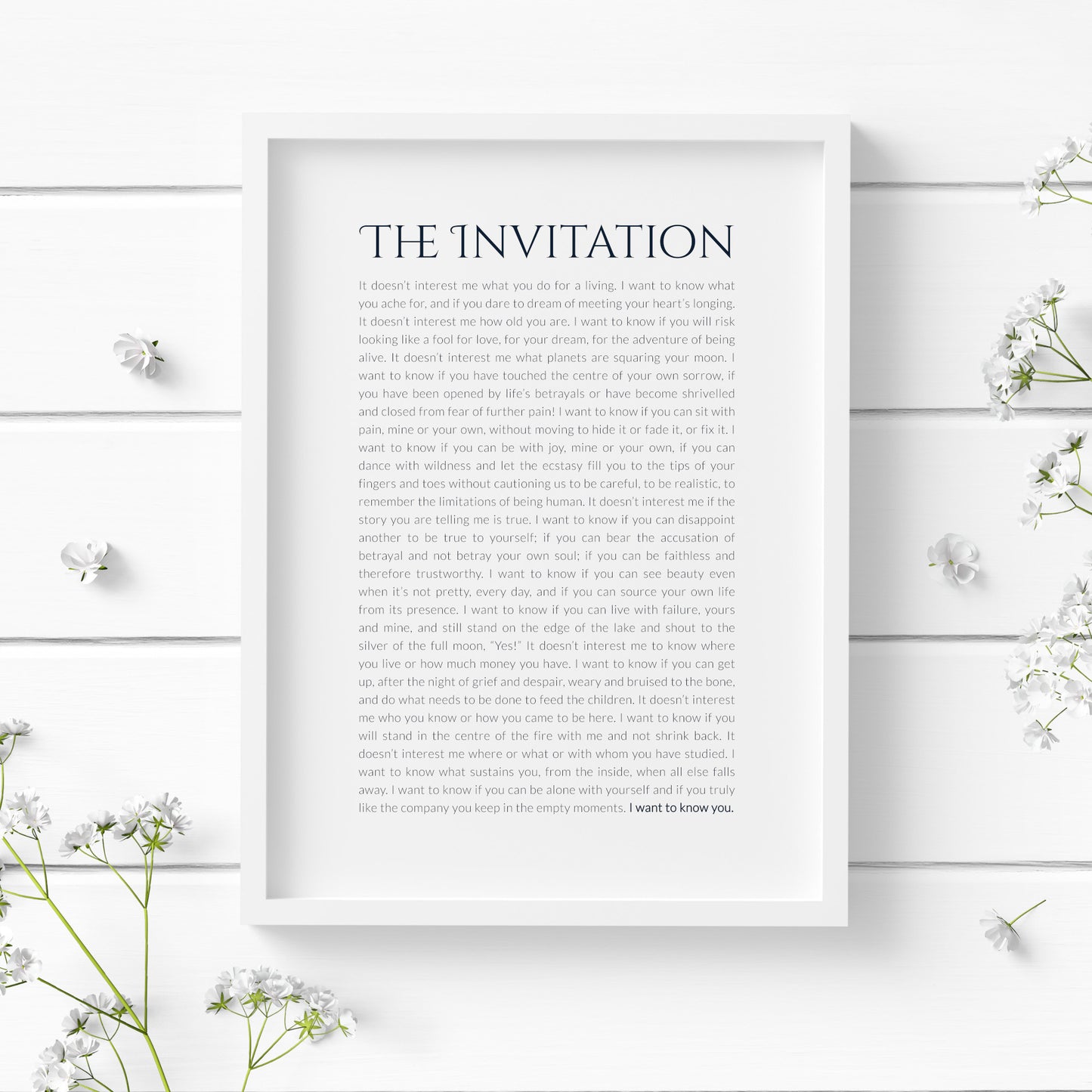 The Invitation by Oriah Mountain Dreamer Print