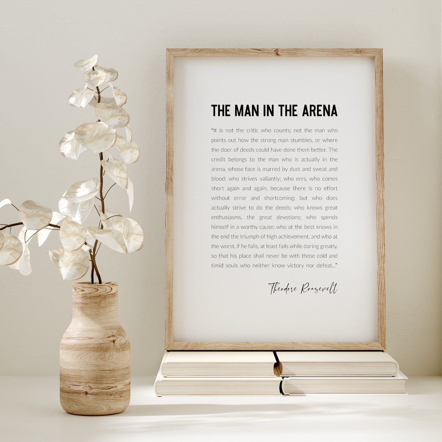 The Man In The Arena by Theodore Roosevelt Print