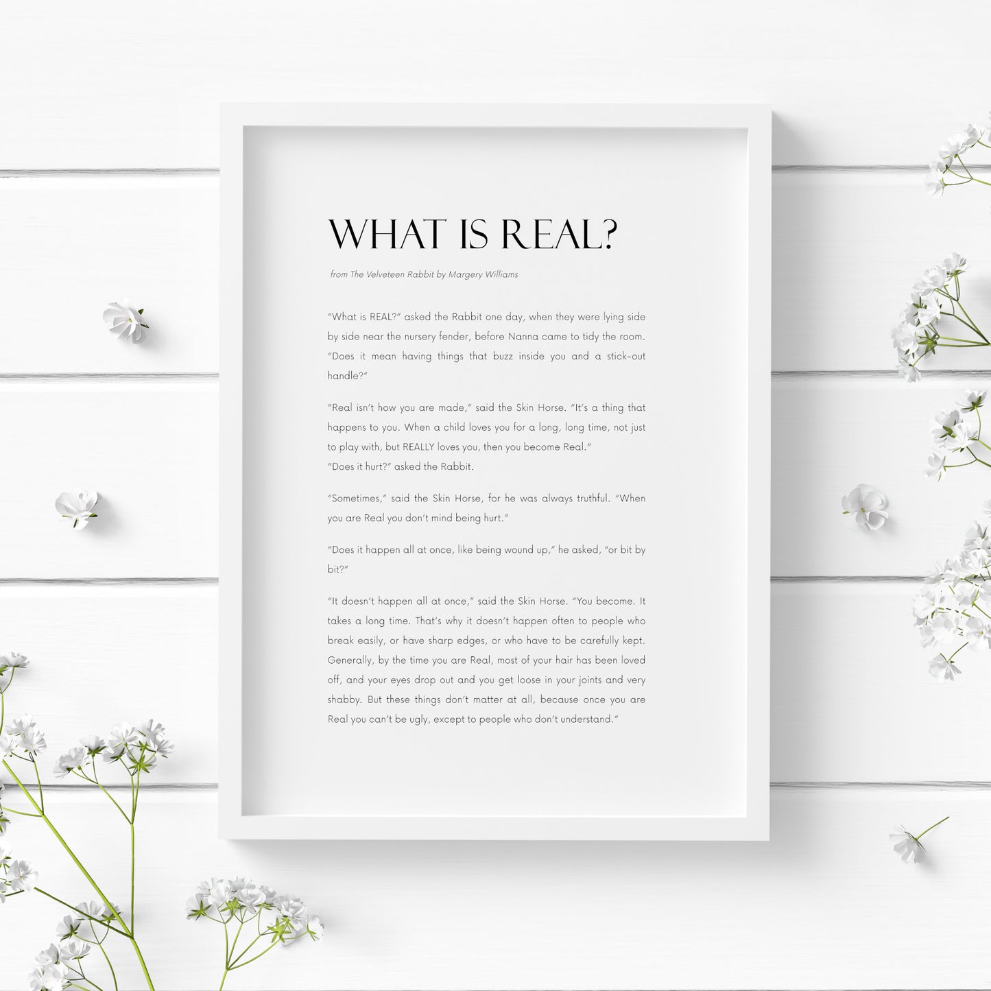 What Is Real? from The Velveteen Rabbit by Margery Williams Print