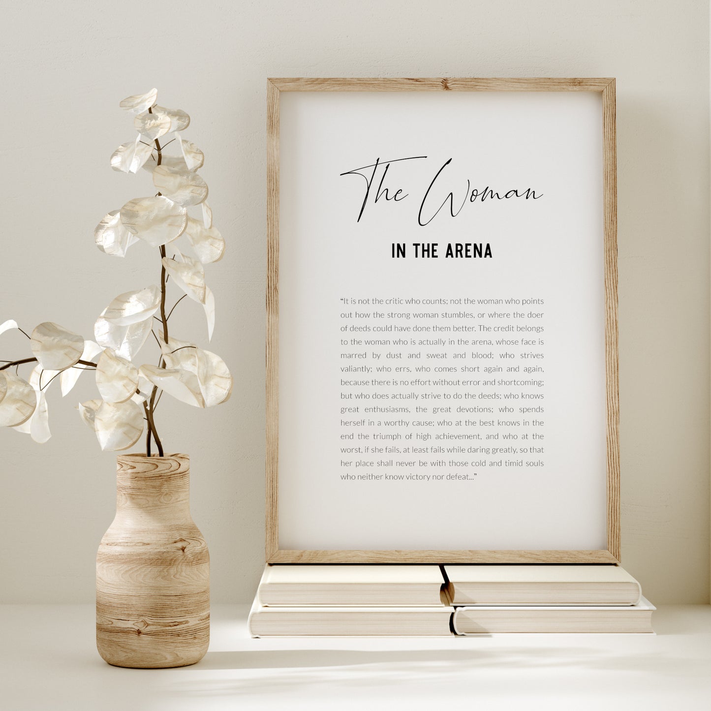 The Woman In The Arena by Theodore Roosevelt Print