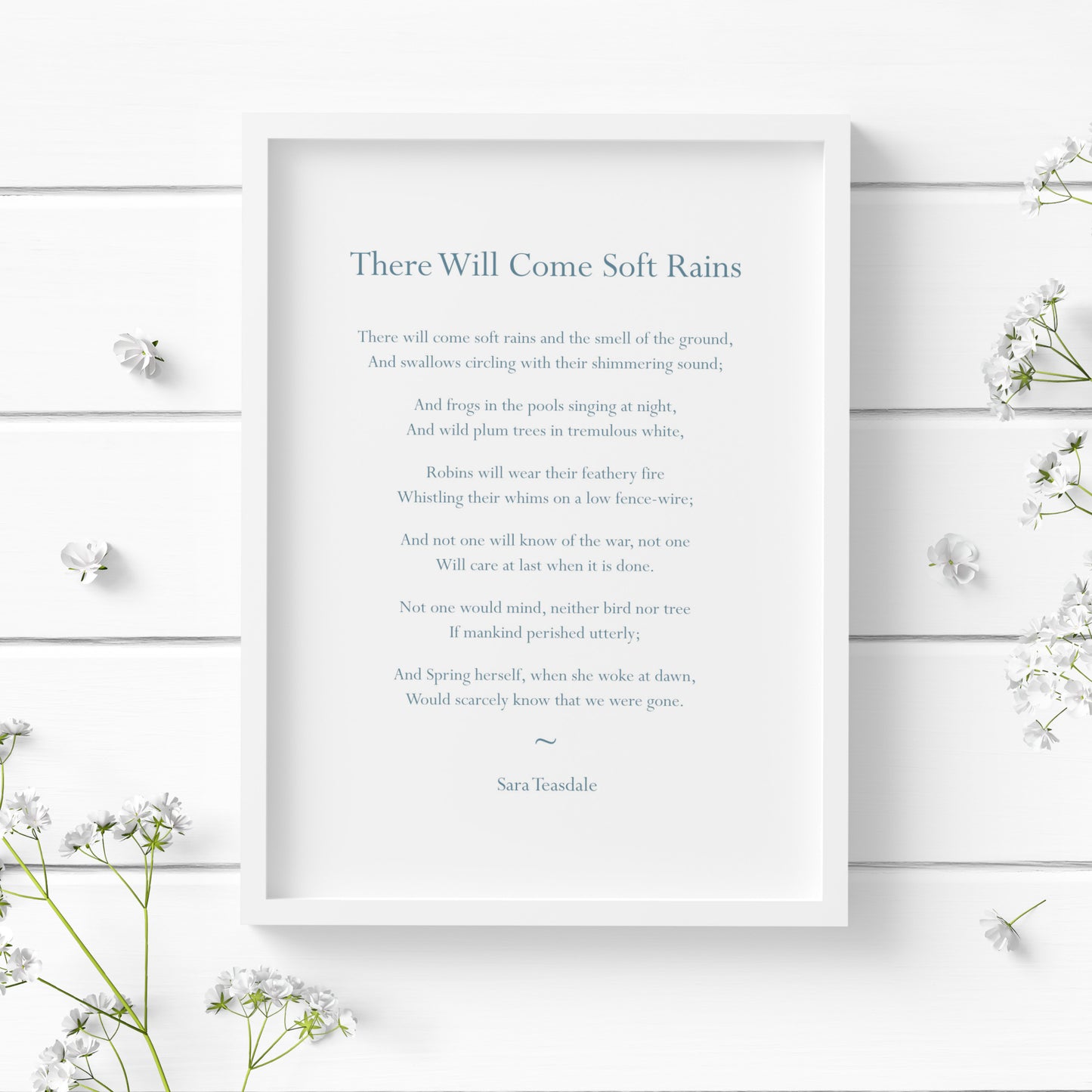 There Will Come Soft Rains by Sara Teasdale Prints (Set of 2)