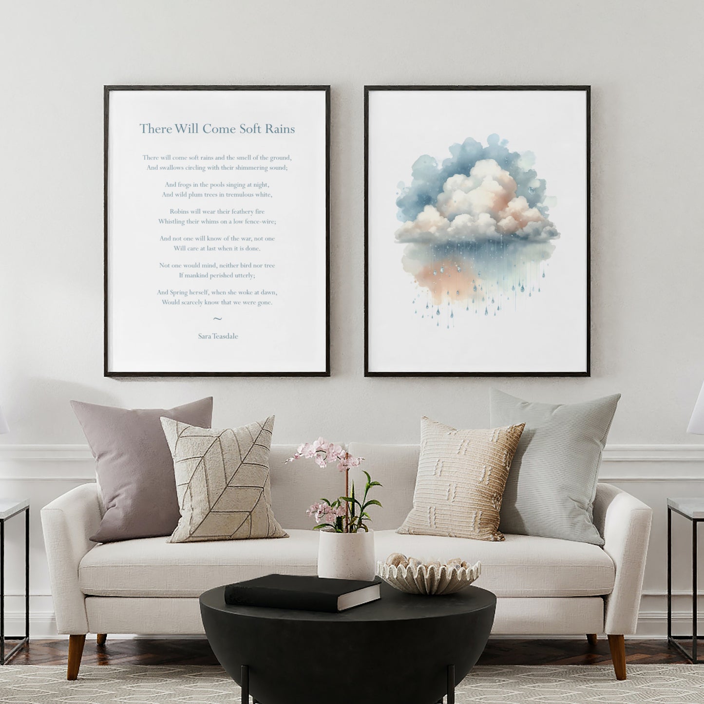 There Will Come Soft Rains by Sara Teasdale Prints (Set of 2)
