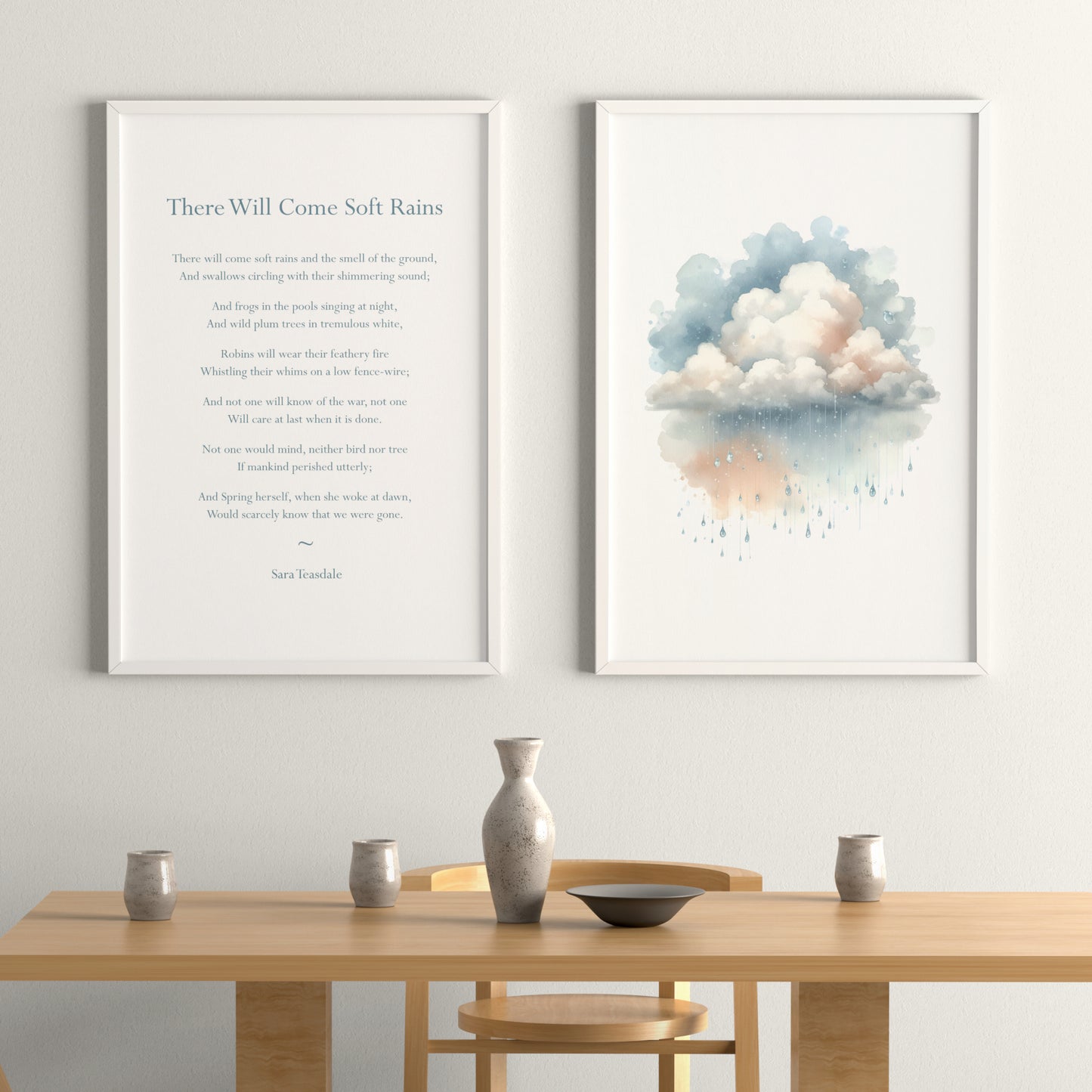 There Will Come Soft Rains by Sara Teasdale Prints (Set of 2)