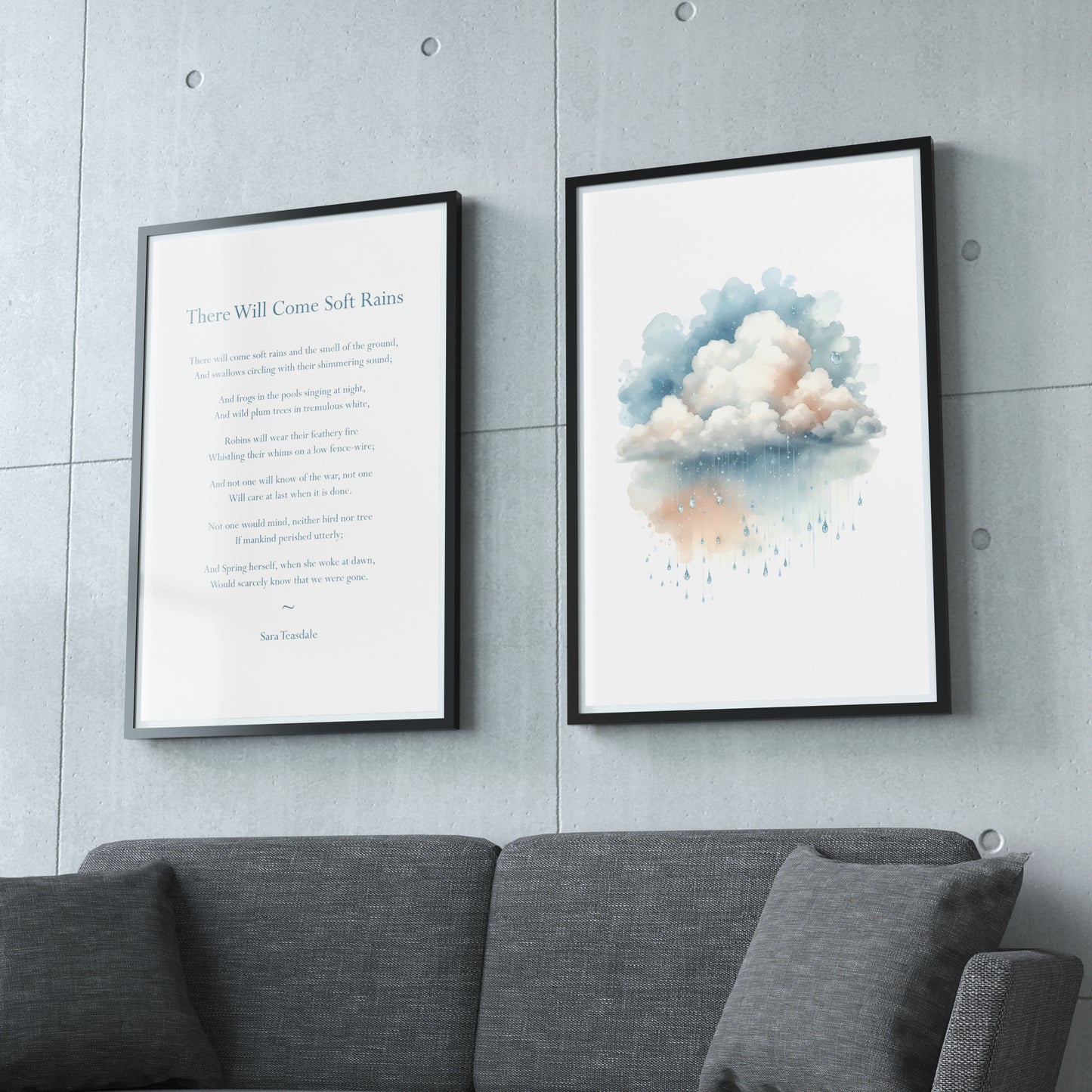 There Will Come Soft Rains by Sara Teasdale Prints (Set of 2)