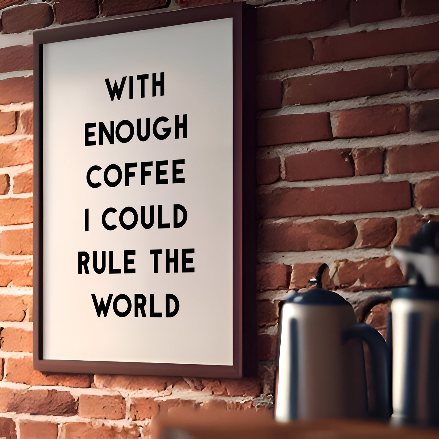 With Enough Coffee I Could Rule The World Print