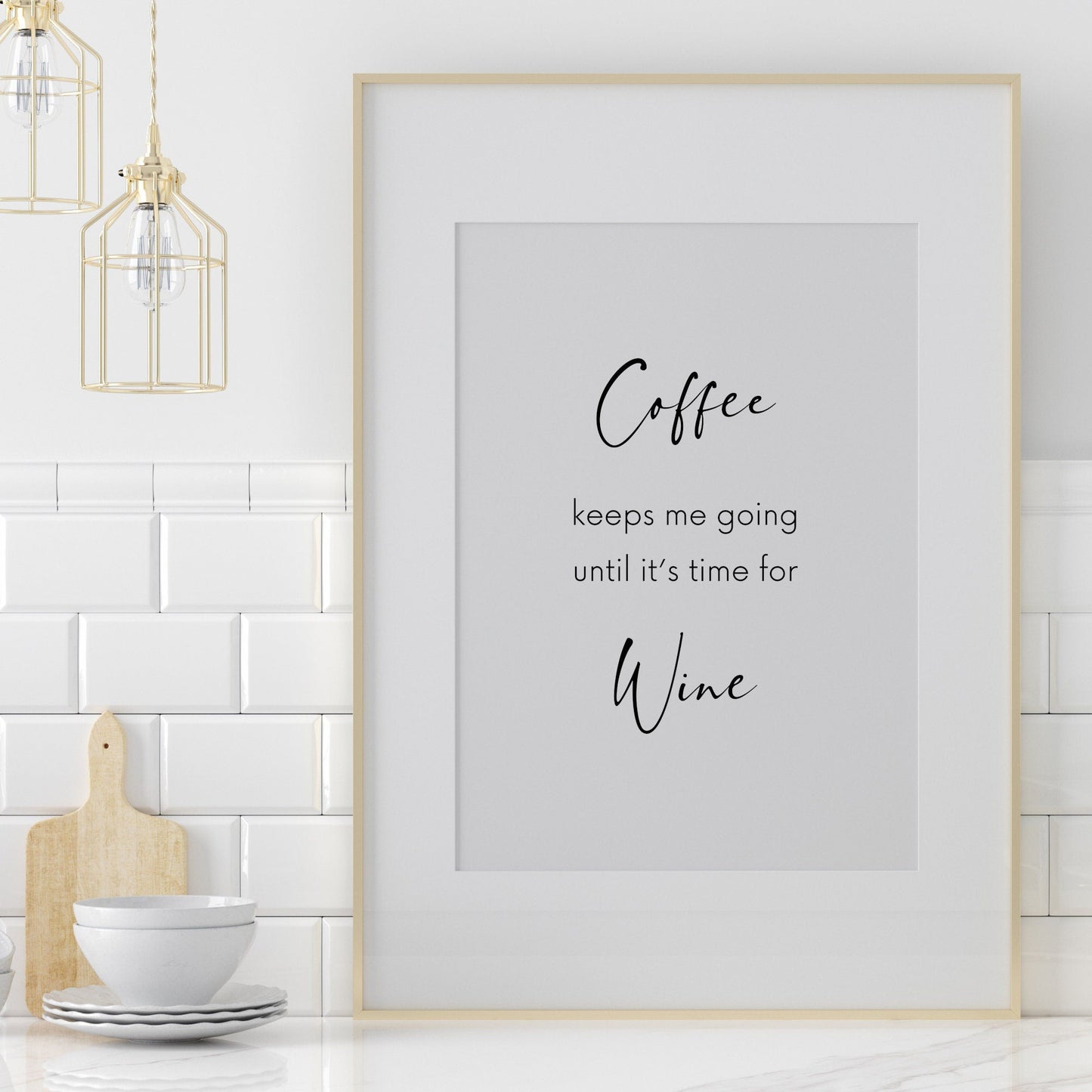 Coffee Keeps Me Going Until It's Time For Wine Print