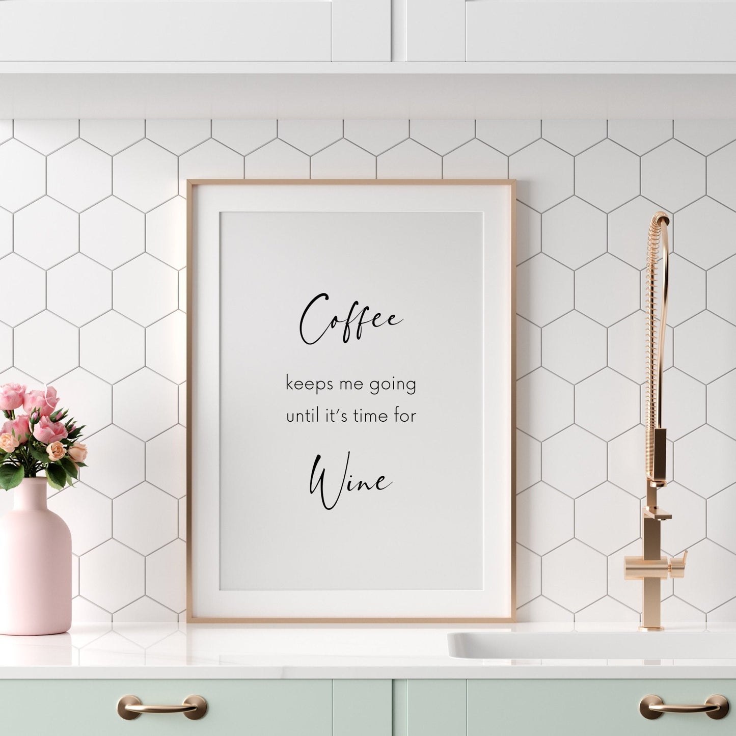 Coffee Keeps Me Going Until It's Time For Wine Print