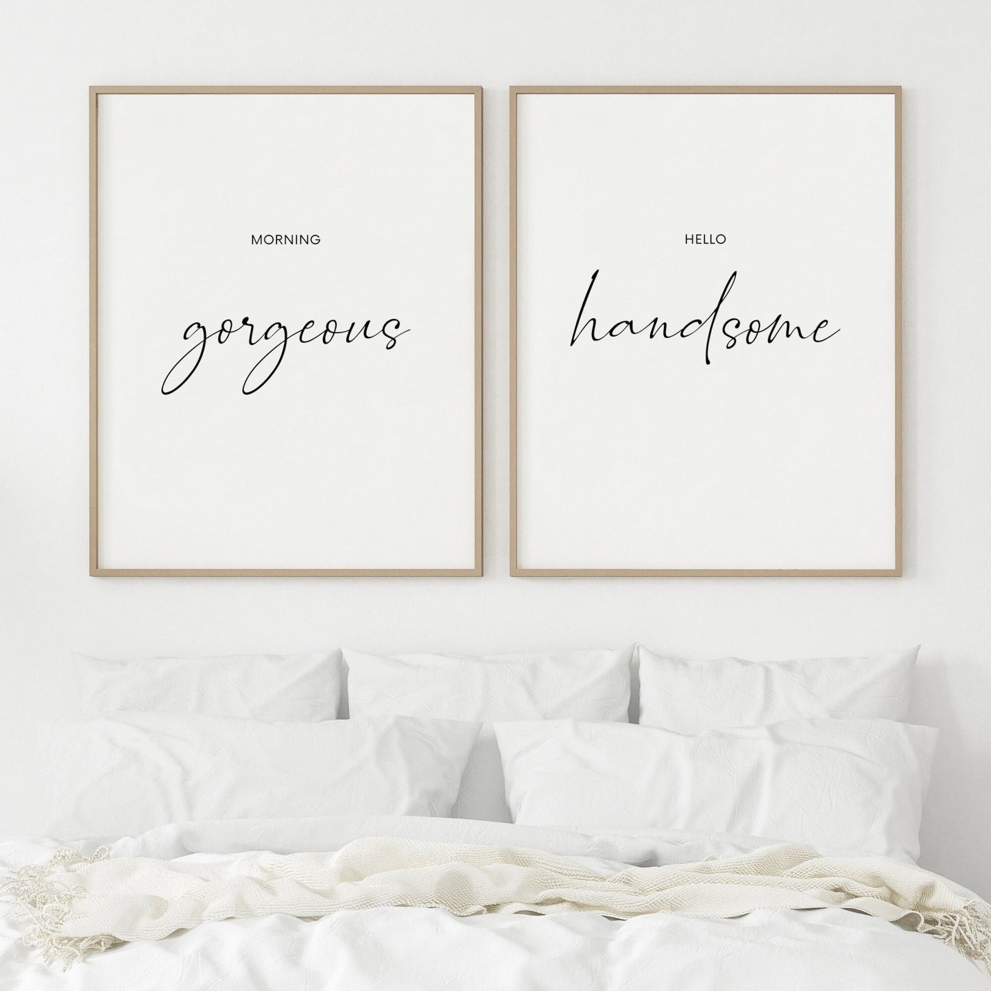 Morning Gorgeous, Hello Handsome Prints (Set of 2)