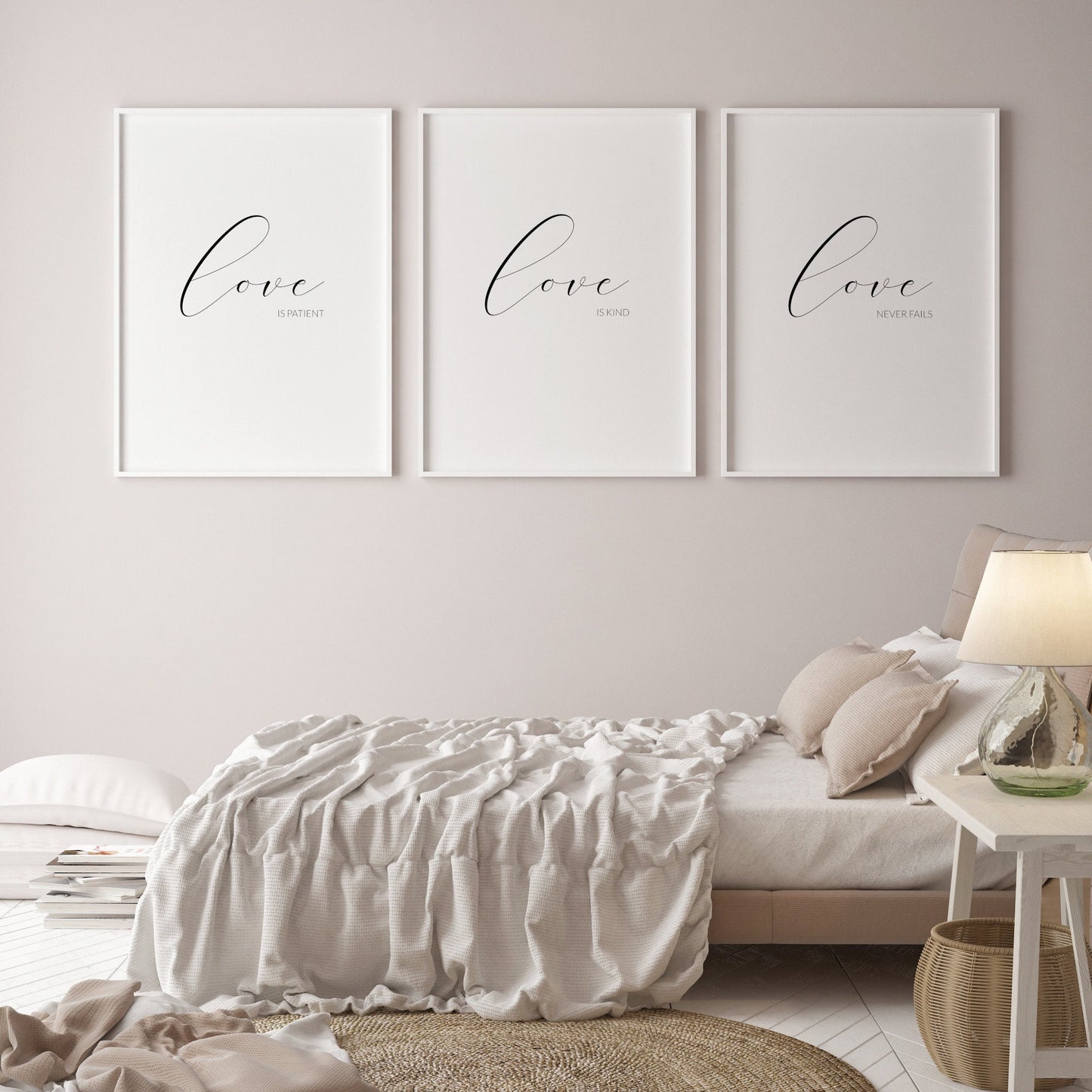 Love Is Patient Love Is Kind Love Never Fails Prints (Set of 3)