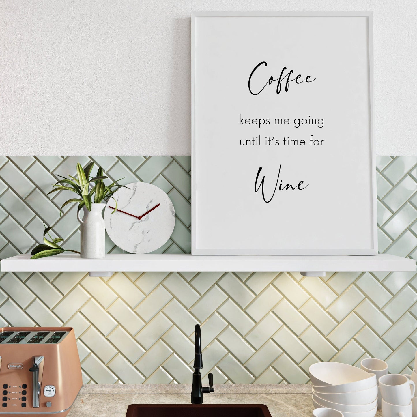 Coffee Keeps Me Going Until It's Time For Wine Print
