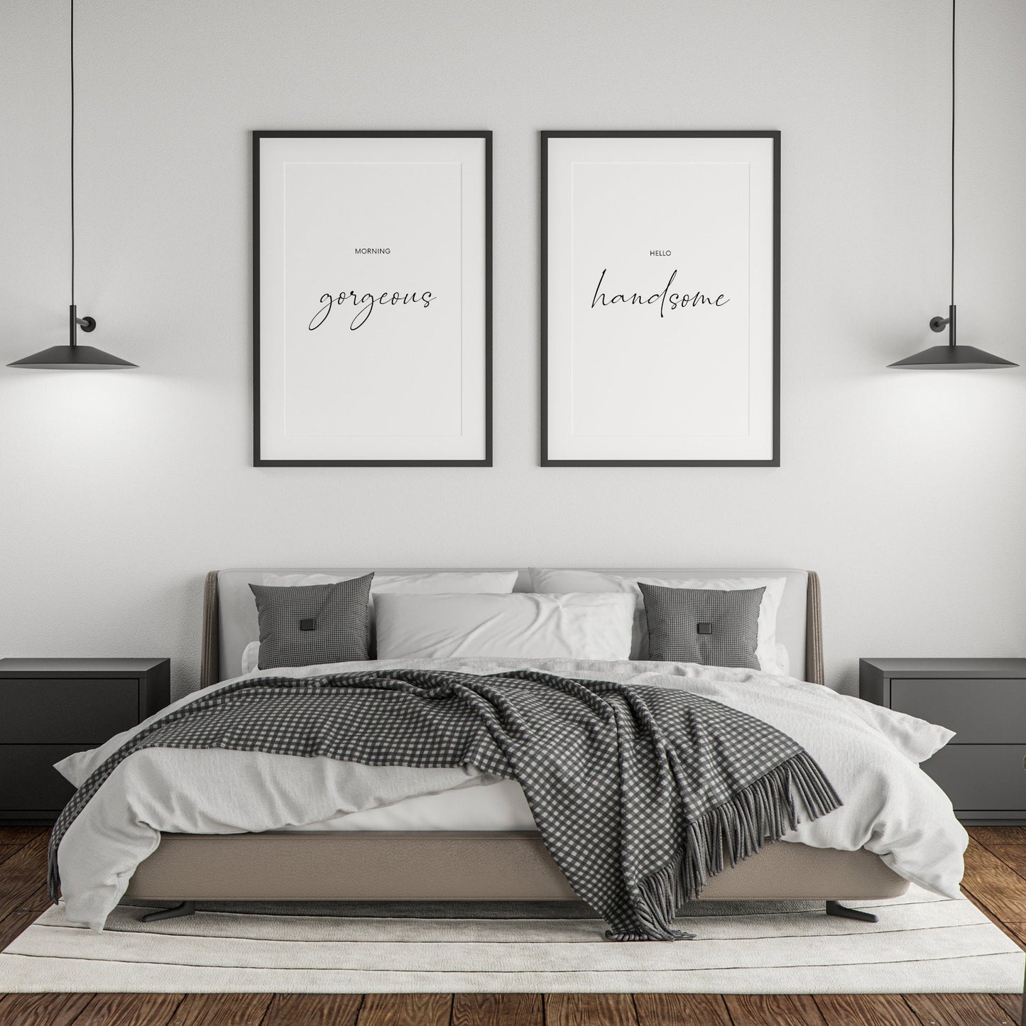 Morning Gorgeous, Hello Handsome Prints (Set of 2)