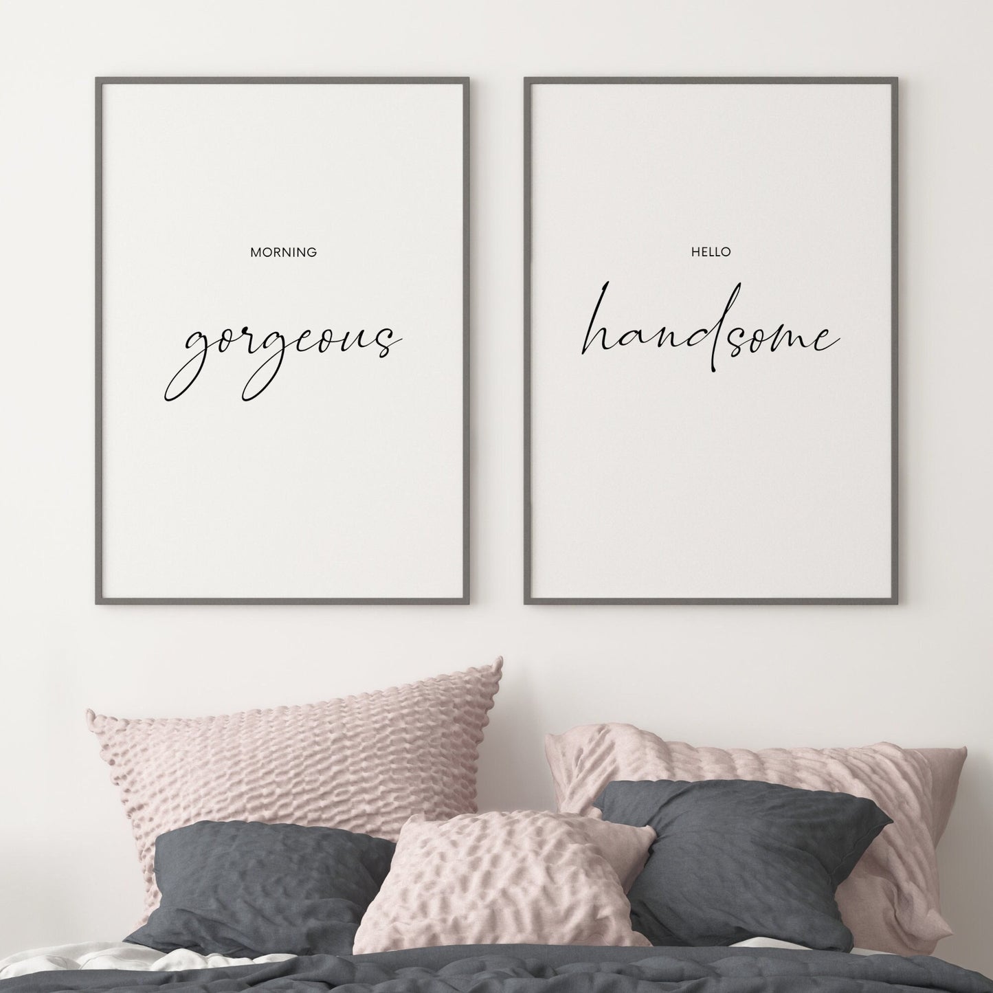 Morning Gorgeous, Hello Handsome Prints (Set of 2)