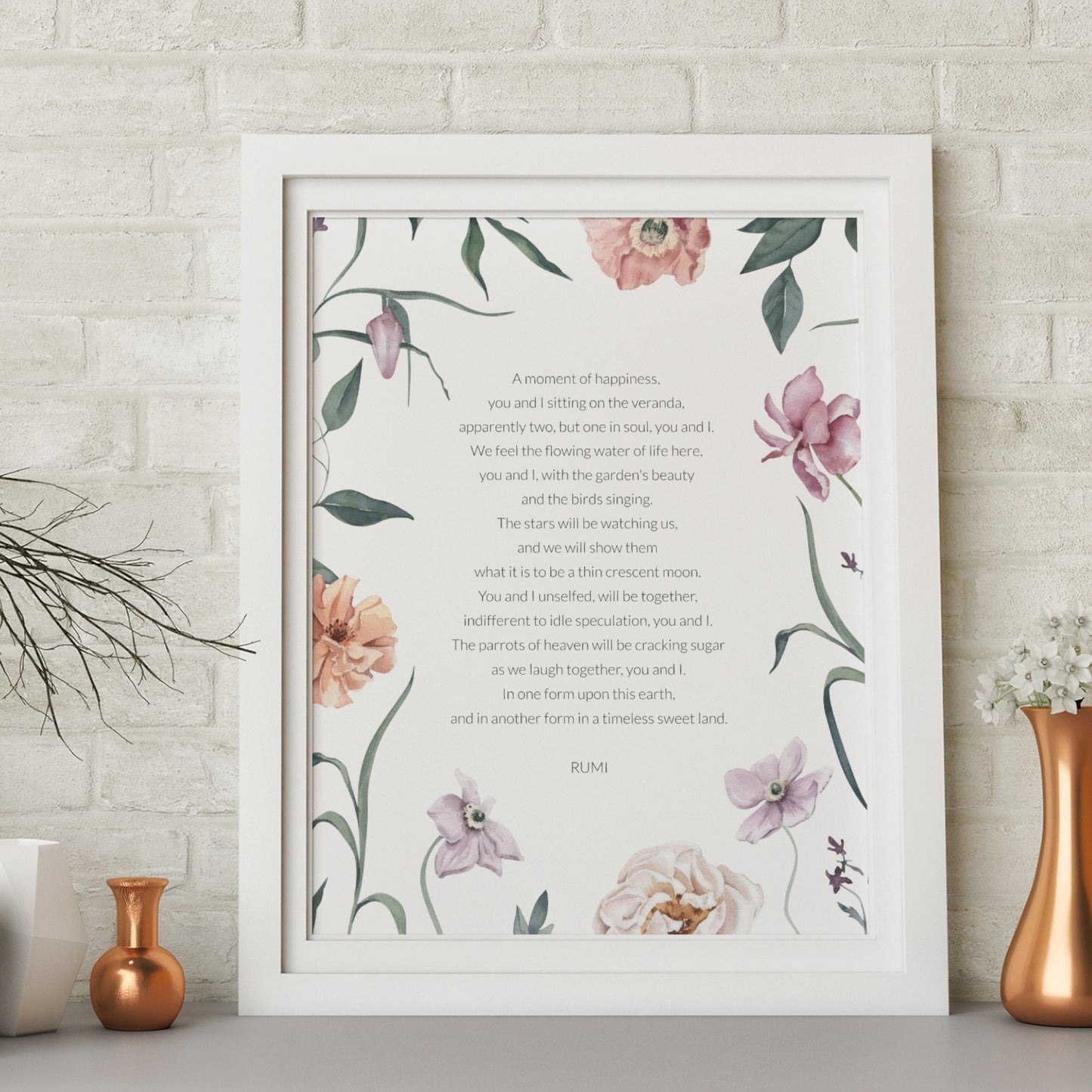 A Moment Of Happiness by Rumi Print