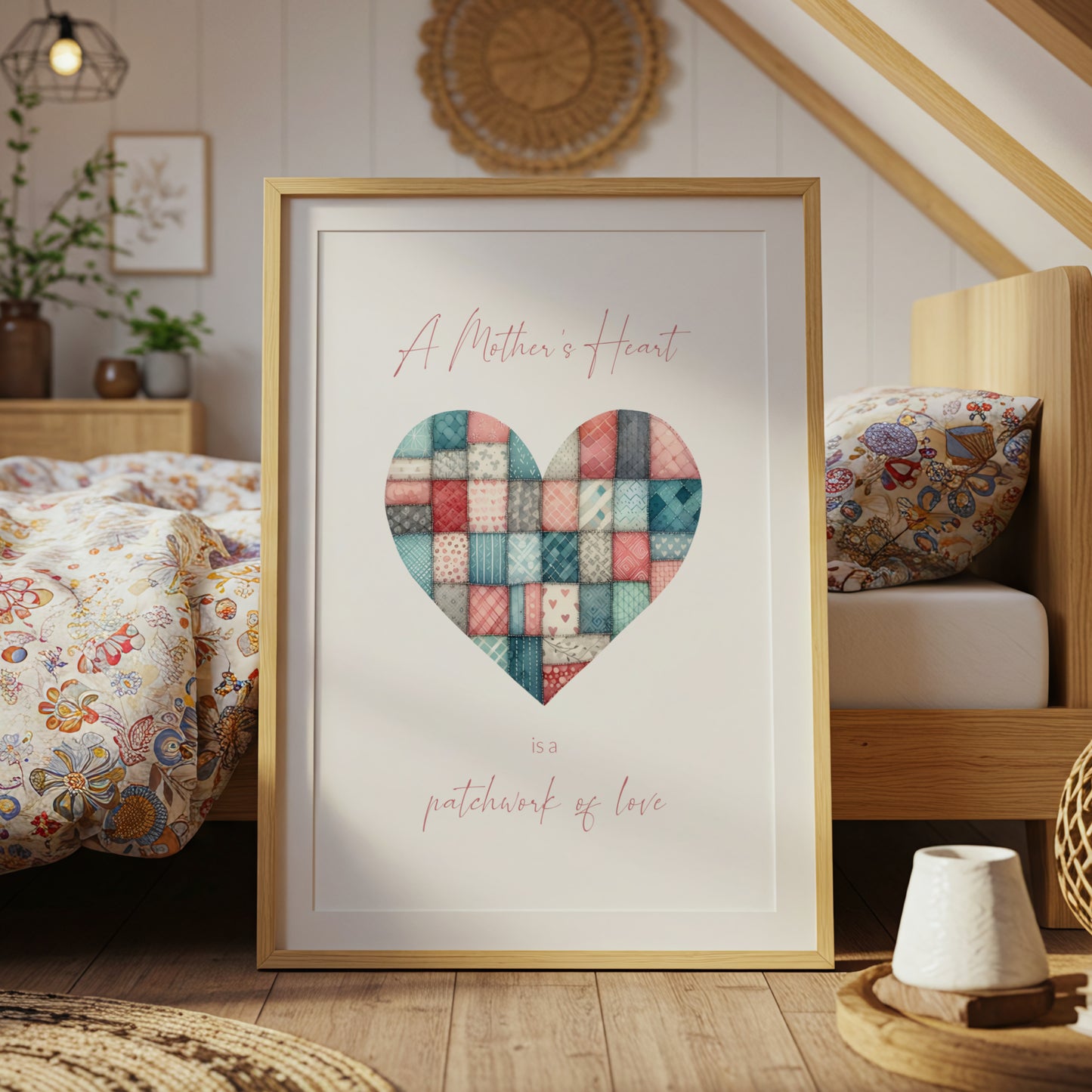 A Mother's Heart Is A Patchwork Of Love Print