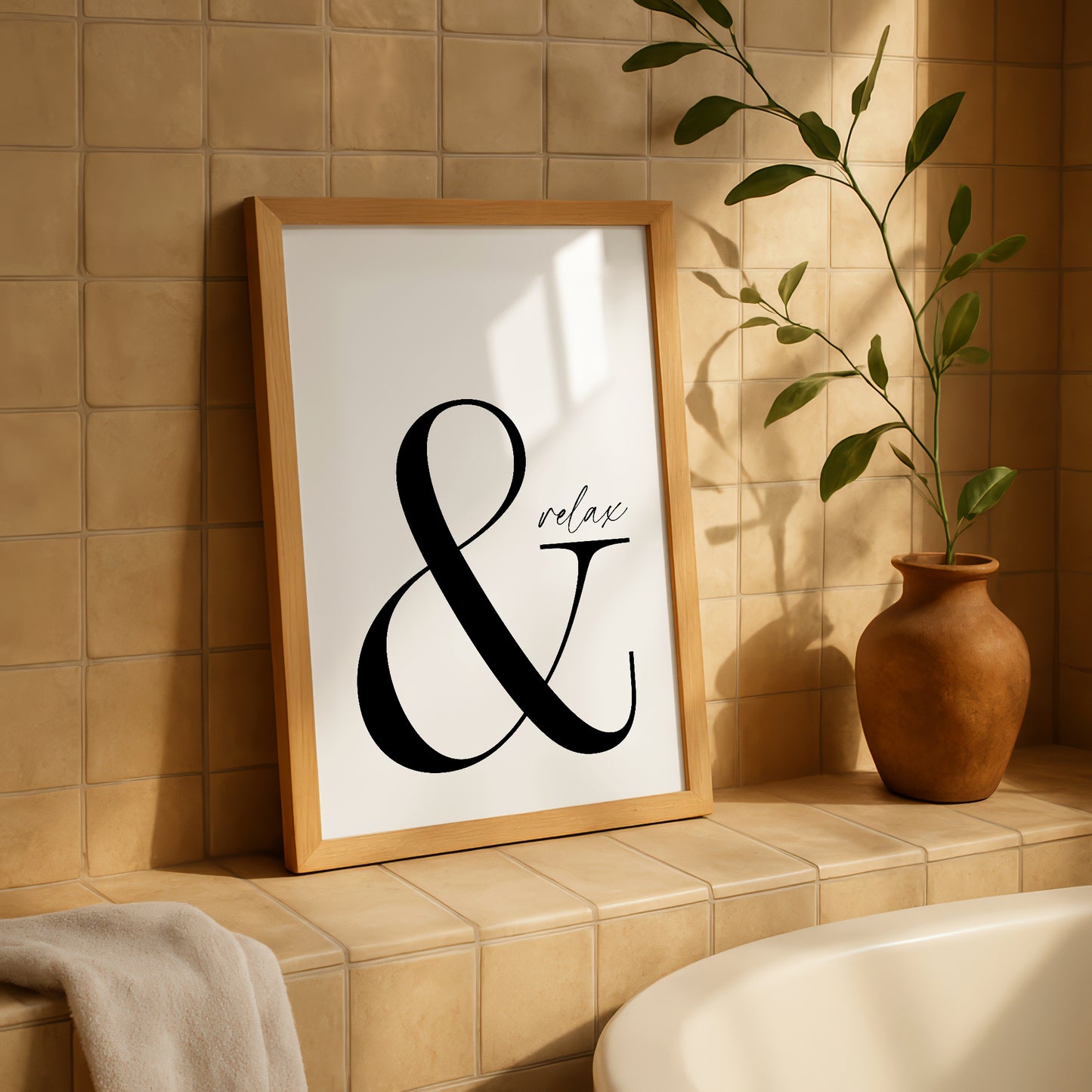 And Relax Bathroom Print