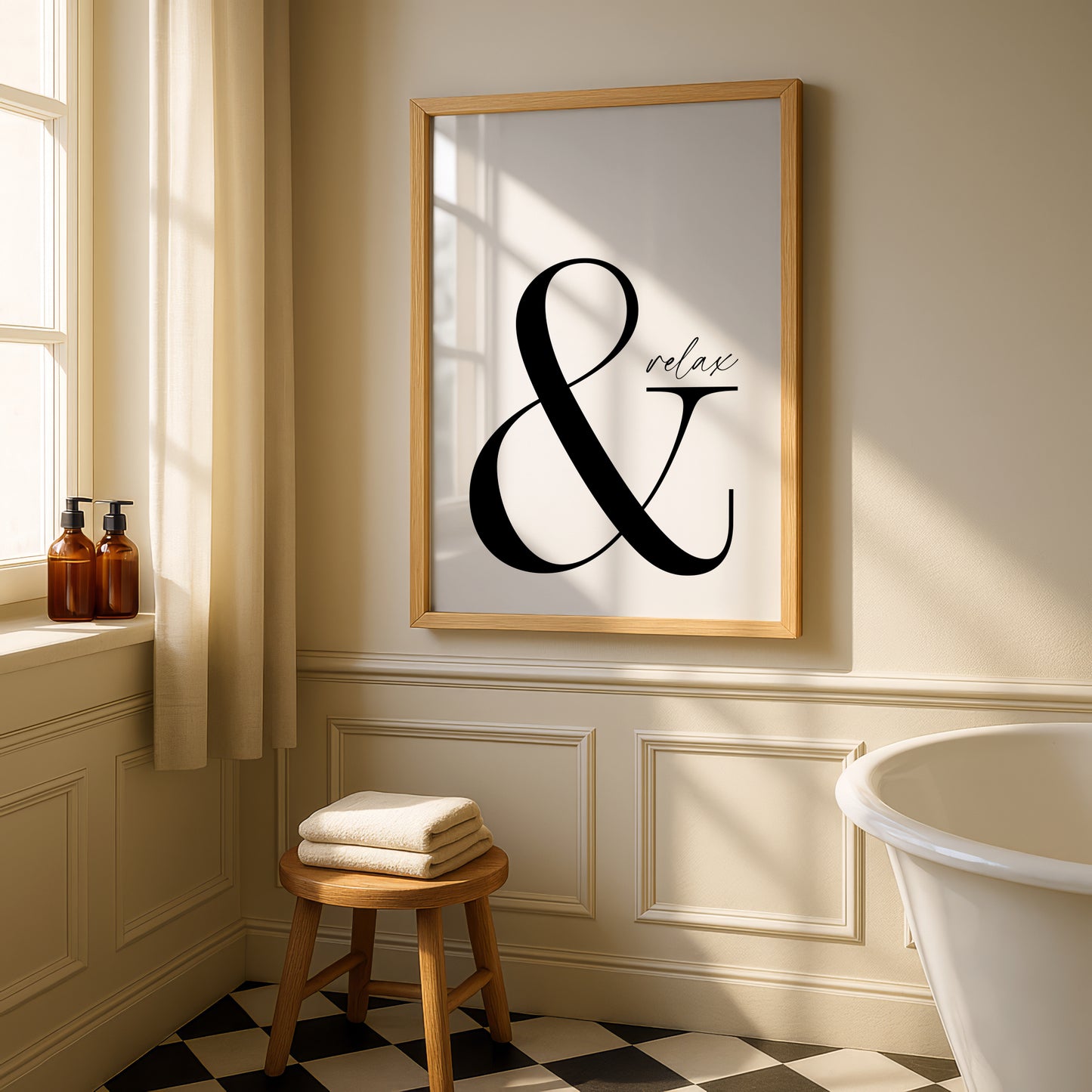 And Relax Bathroom Print