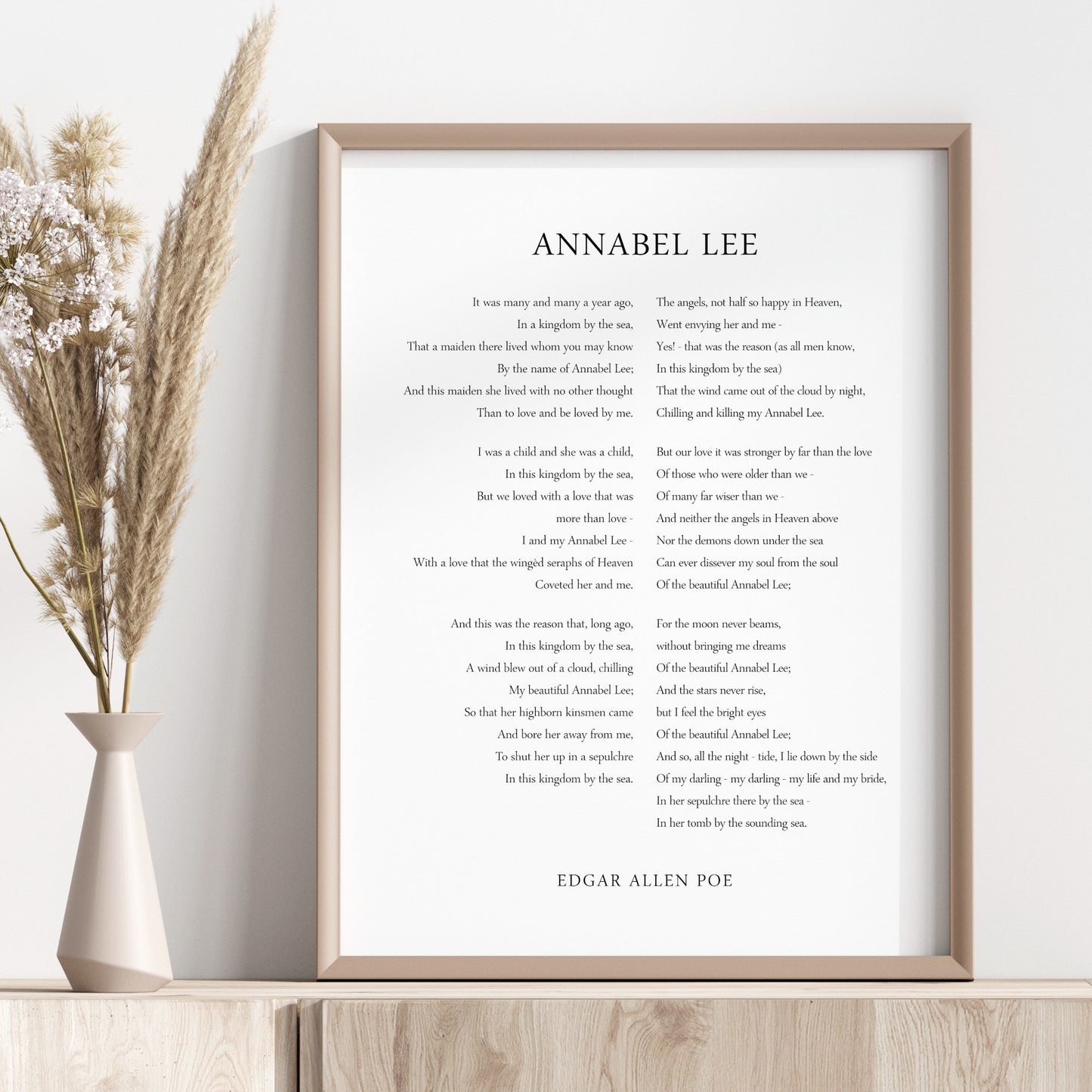 Annabel Lee Print, Poem by Edgar Allan Poe