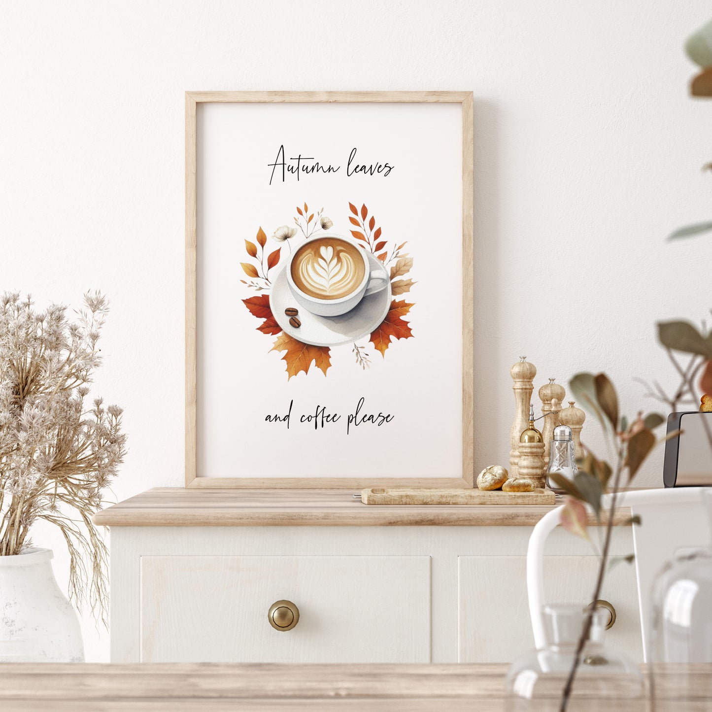 Autumn Leaves And Coffee Please Print