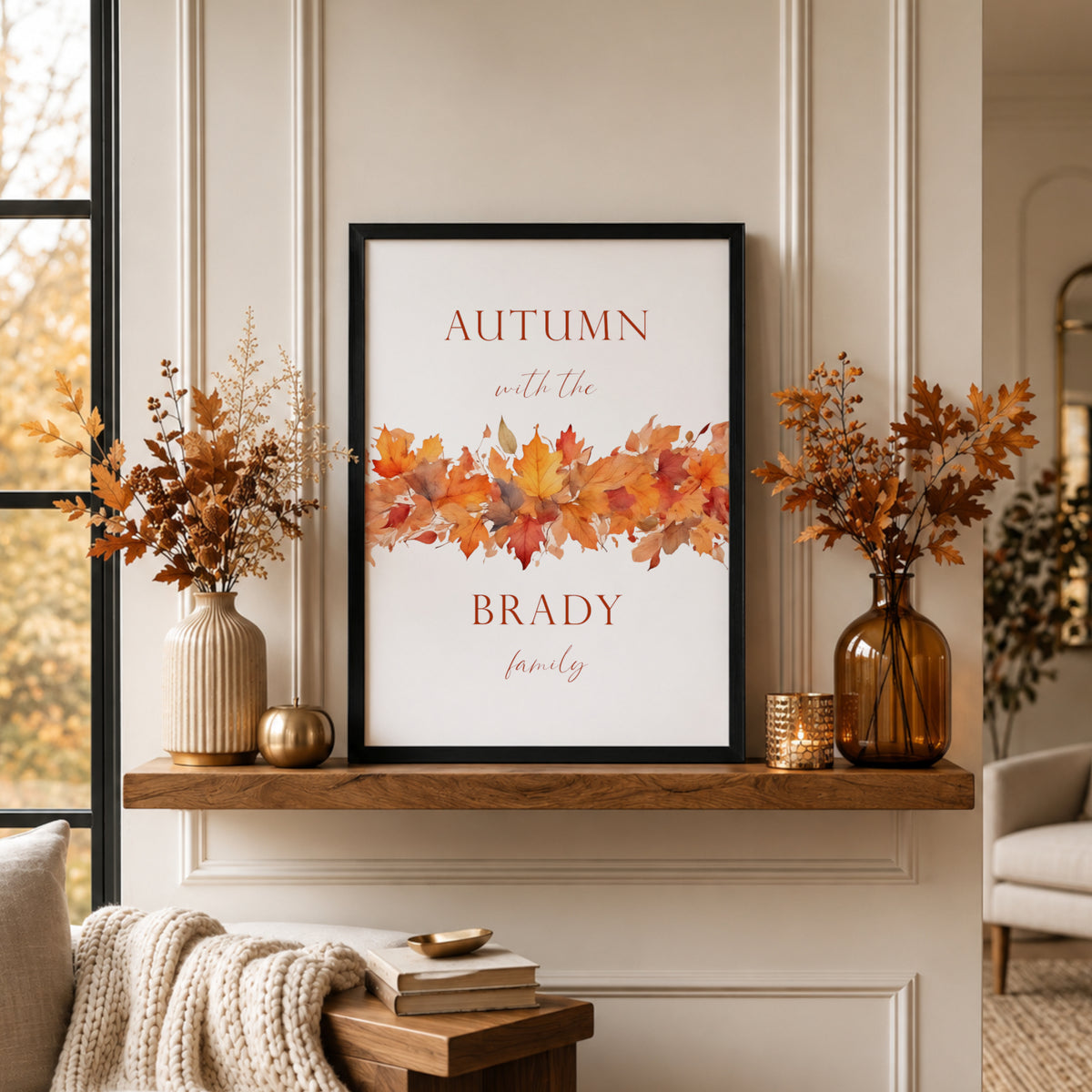 Personalised Autumn With The Family Print