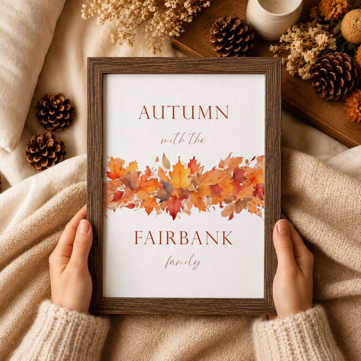 Personalised Autumn With The Family Print