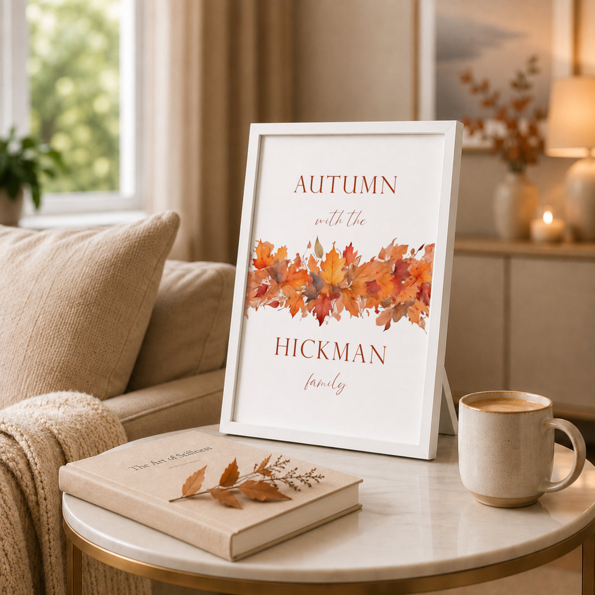 Personalised Autumn With The Family Print