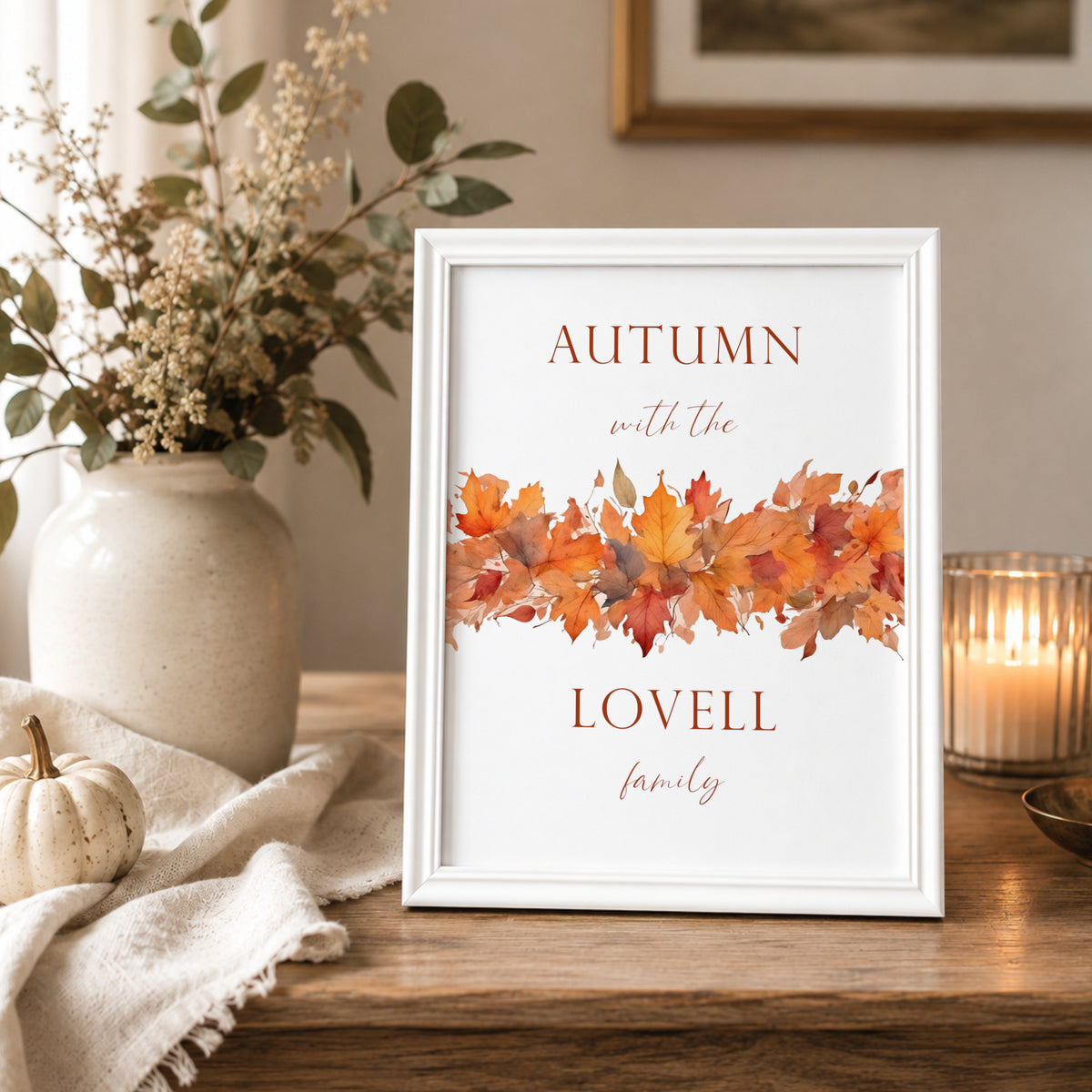 Personalised Autumn With The Family Print