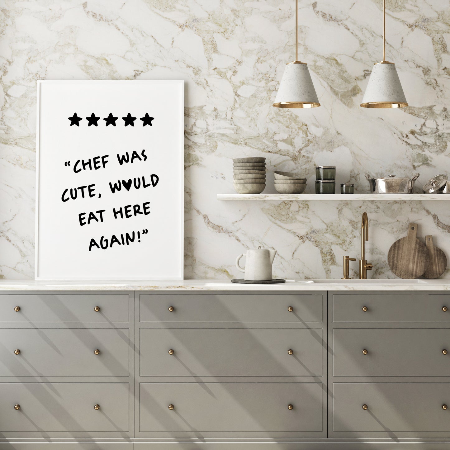 Chef Was Cute Would Eat Here Again Print