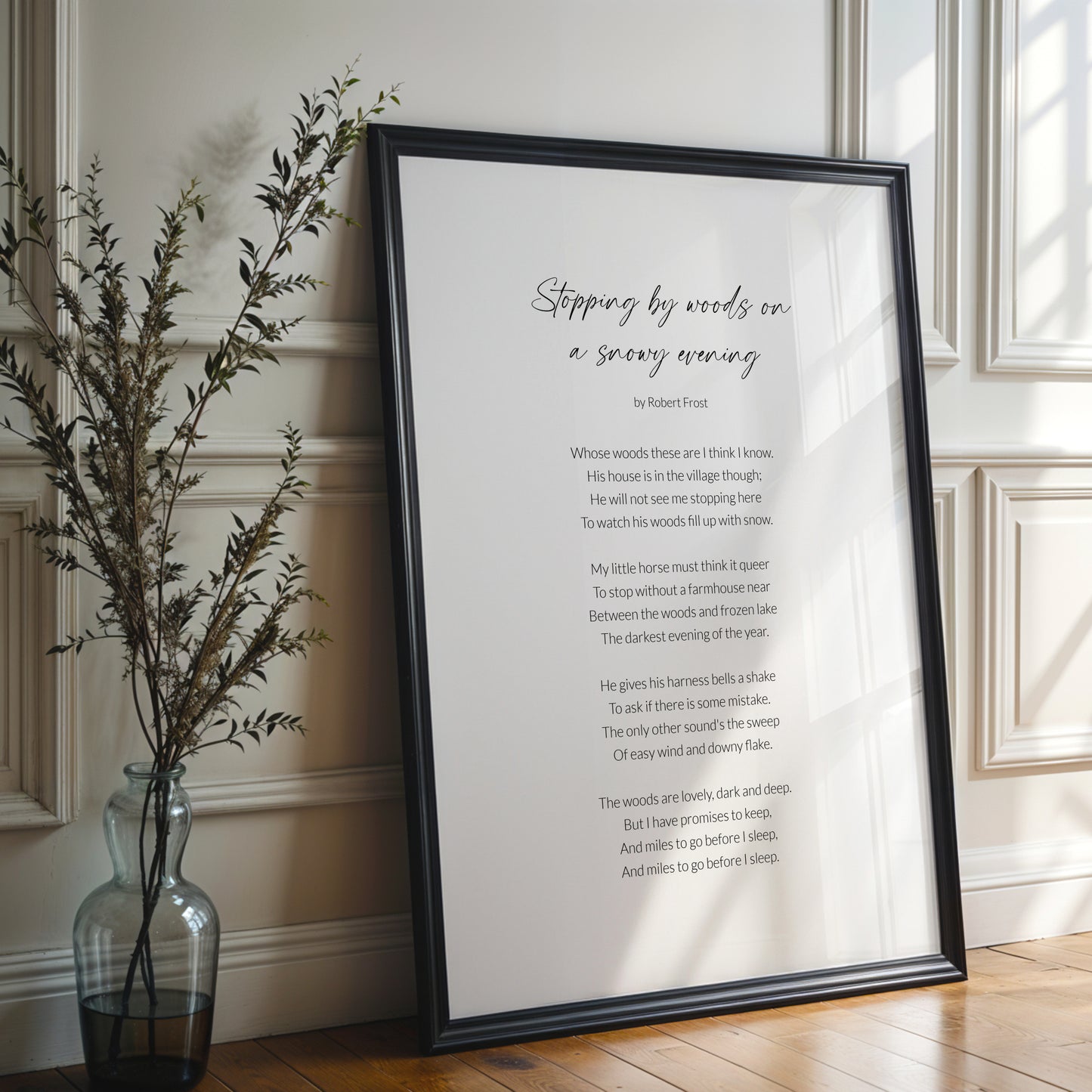 Stopping By Woods On A Snowy Evening by Robert Frost Print