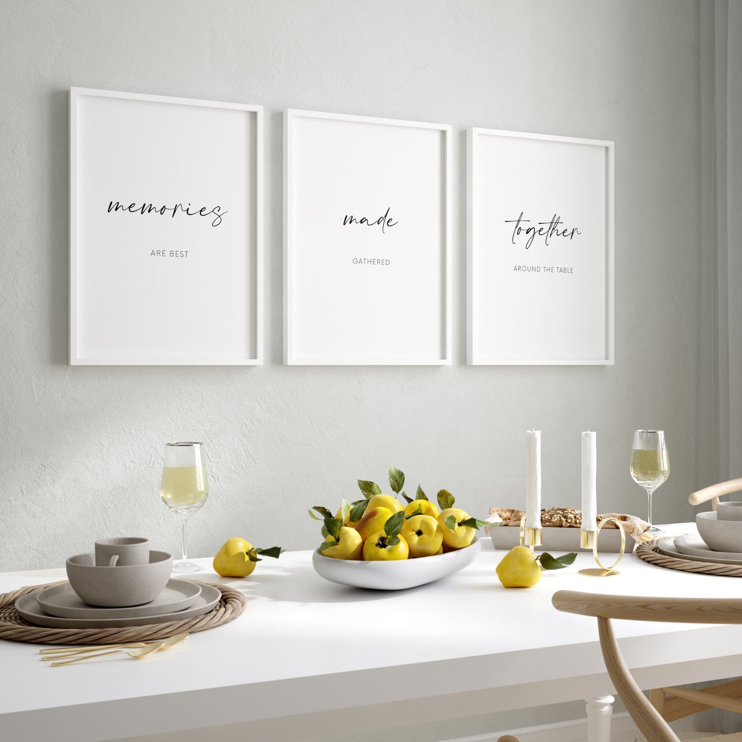 Memories Are Best Made Gathered Together Round The Table Prints (Set of 3)