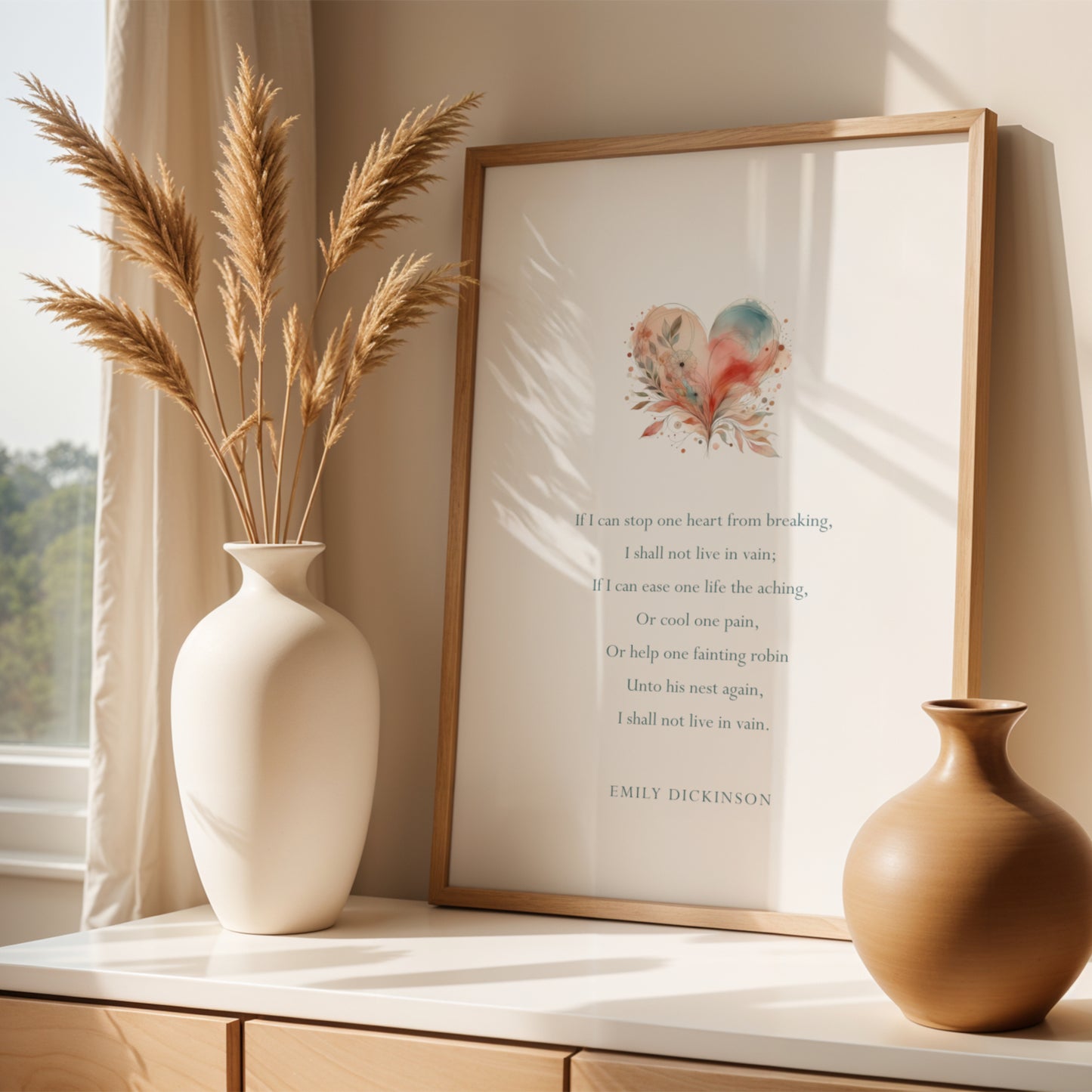 If I Can Stop One Heart From Breaking by Emily Dickinson Print